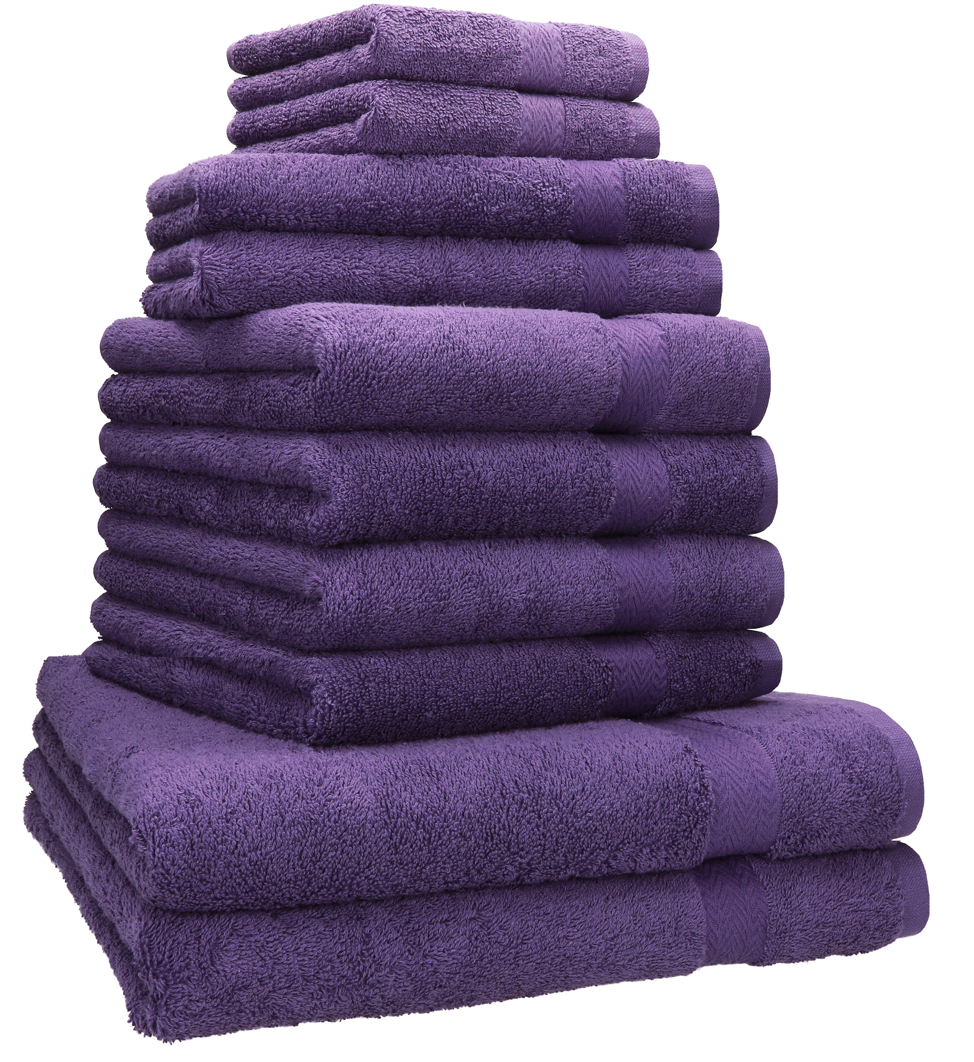 Baumwolle, Handtücher lila Handtuch-Set Gästetücher Baumwolle Duschtücher 100% Handtuch 4 (10-tlg) 2 Set 2 Seiftücher, 10-TLG. Betz 100% 2 Classic