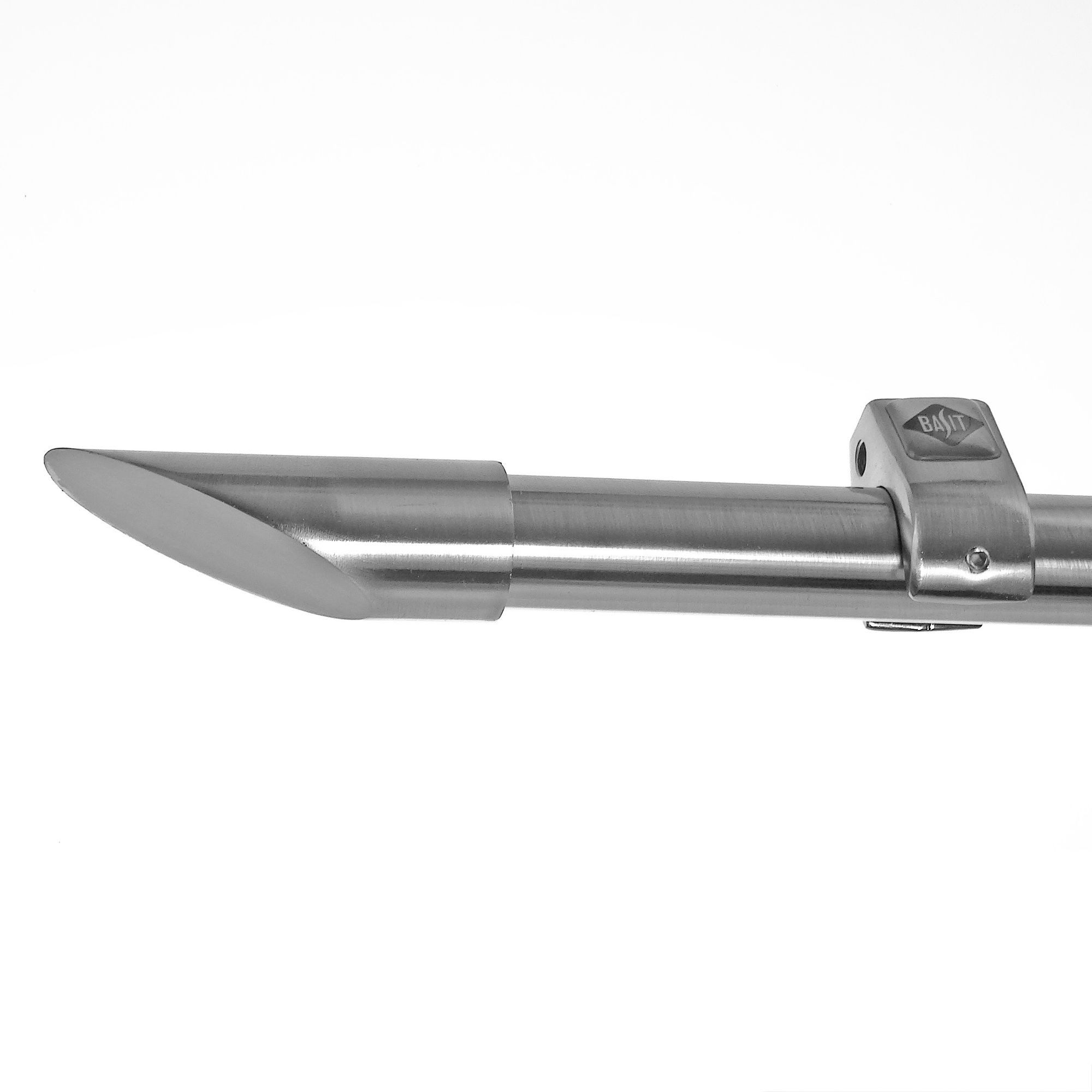 BASIT Gardinenstange Edelstahloptik 20mm mit Wandträgern 320 cm E32, Ø 20 mm, 1-läufig, verschraubt, Metall, D50R 320 cm E32 Schräge