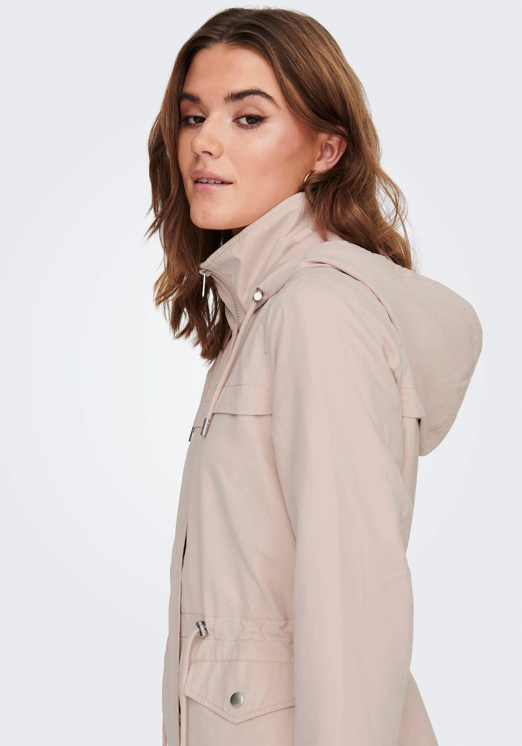 ONLY Parka ONLNEWSTARLINE SPRING JACKET CC OTW mit durchgehendem und verdecktem Reißverschluss