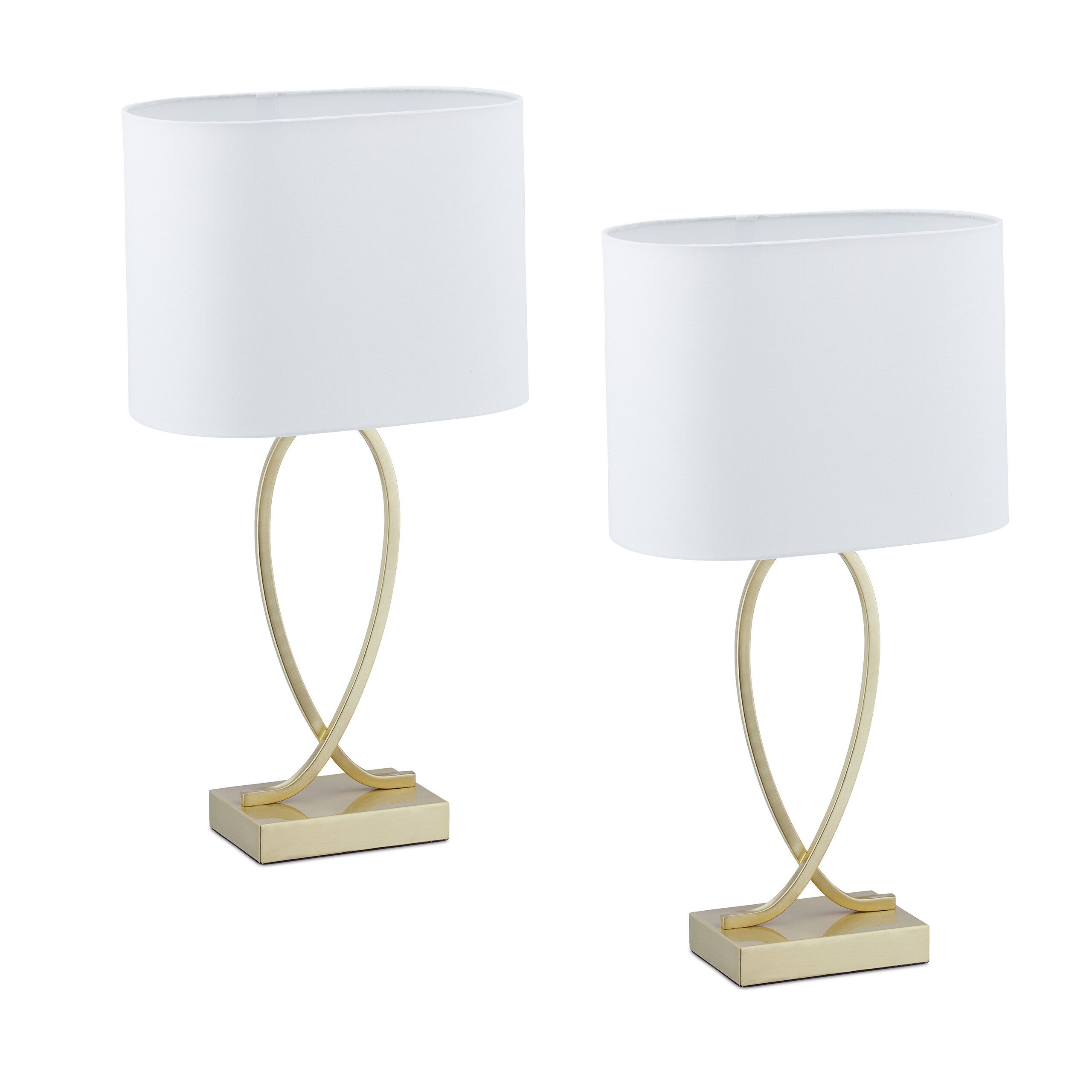 relaxdays Nachttischlampe Tischlampe geschwungener Fuß 2er Set, ohne Leucht günstig online kaufen