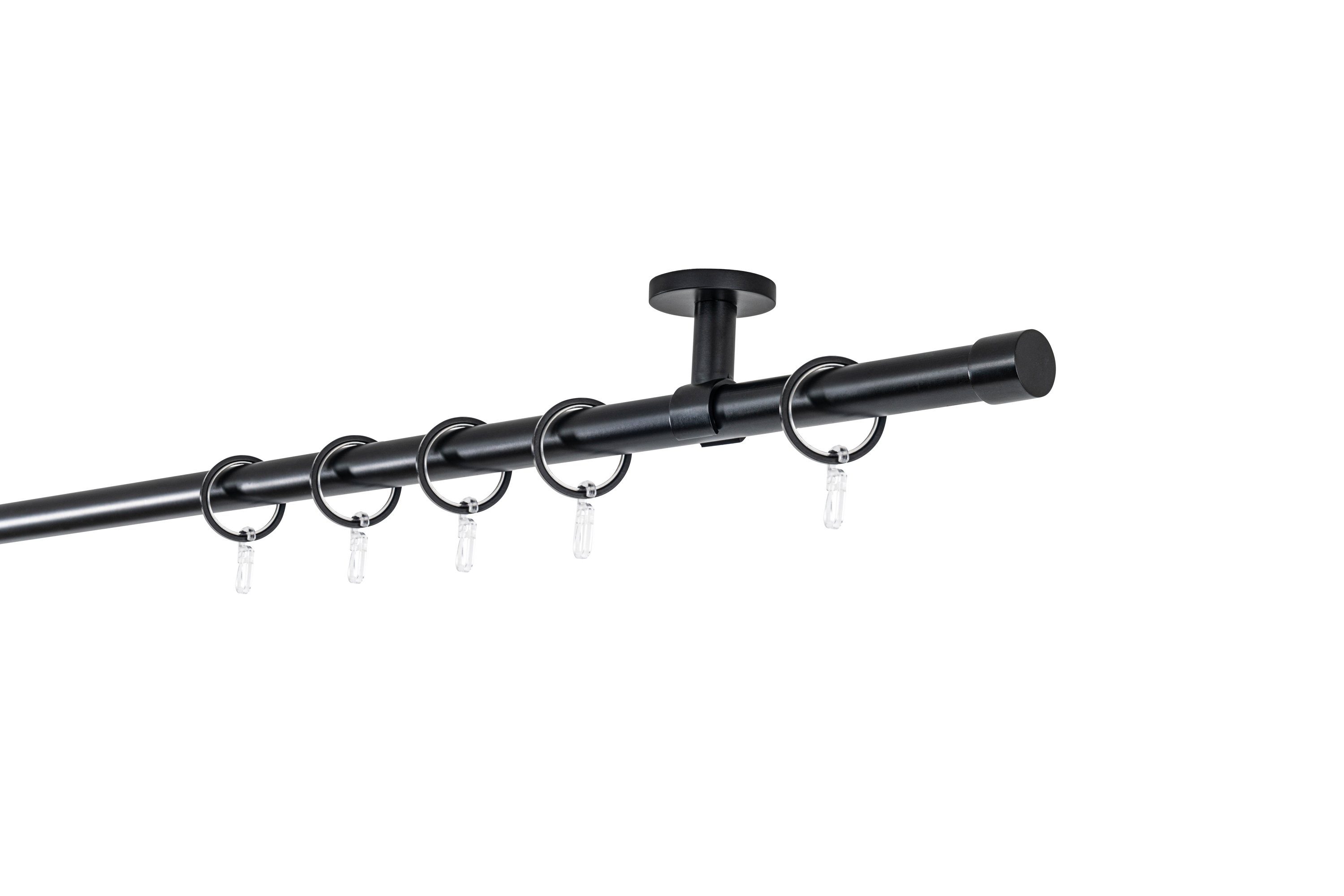 ondeco Gardinenstange Rundrohr Deckenabstand 4cm Kappe, Ø 20 mm, 1-läufig-l günstig online kaufen