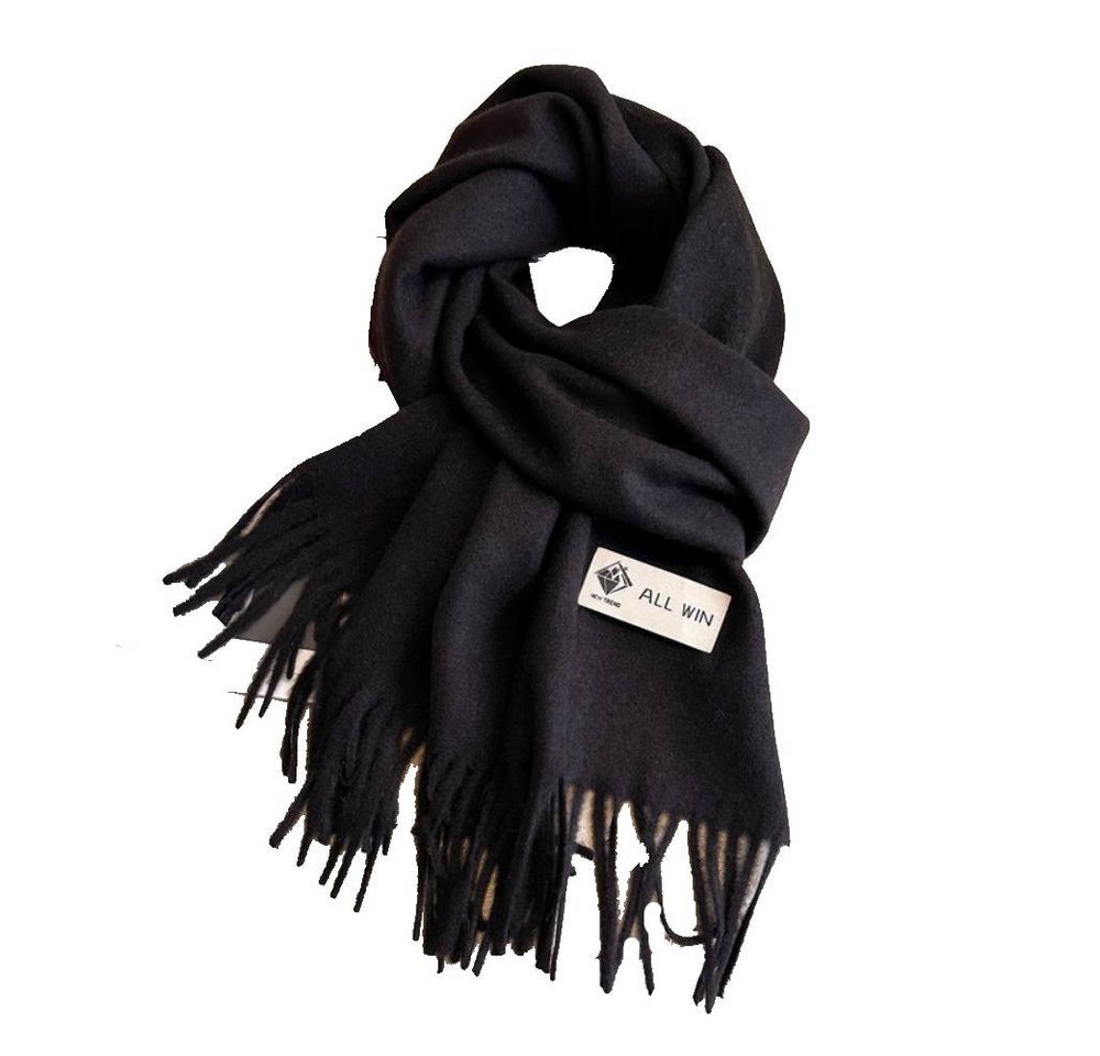 Blusmart Halstuch Schal Damen Warm Herbst Winter unifarben Baumwolle mit quasten, (Dick und weich, Einfarbige Schals und Tücher), Für abendkleid xl Stola Scarf Winterschal