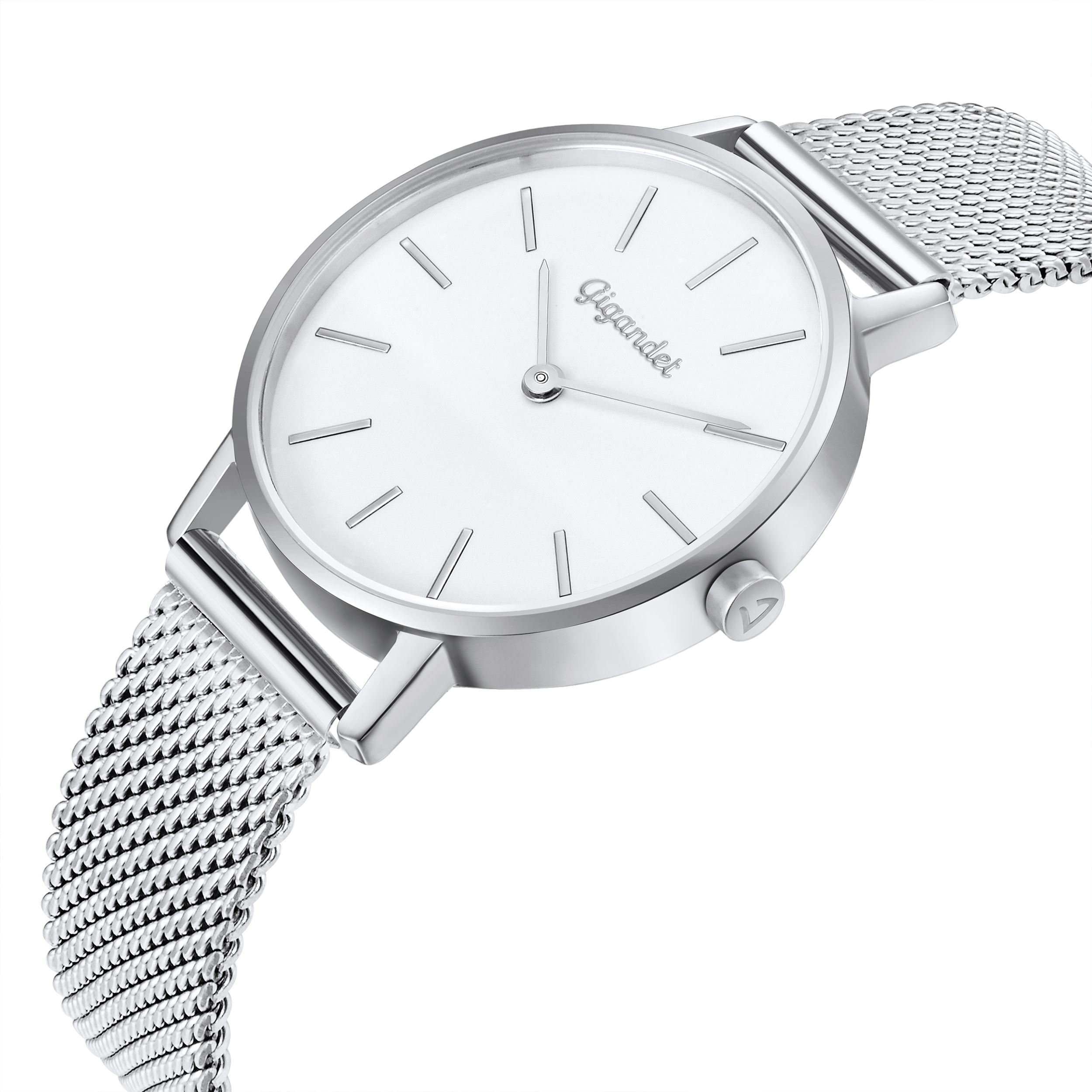 Gigandet Quarzuhr Minimalism, Mineralglas, schlicht, Edelstahlgehäuse, günstig online kaufen