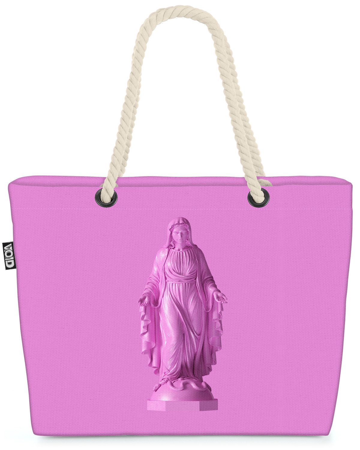 VOID Strandtasche Shopper Strandtasche, Jungfrau Maria Kirche Religion Pink Jungfrau Maria Kirche Religion Pi