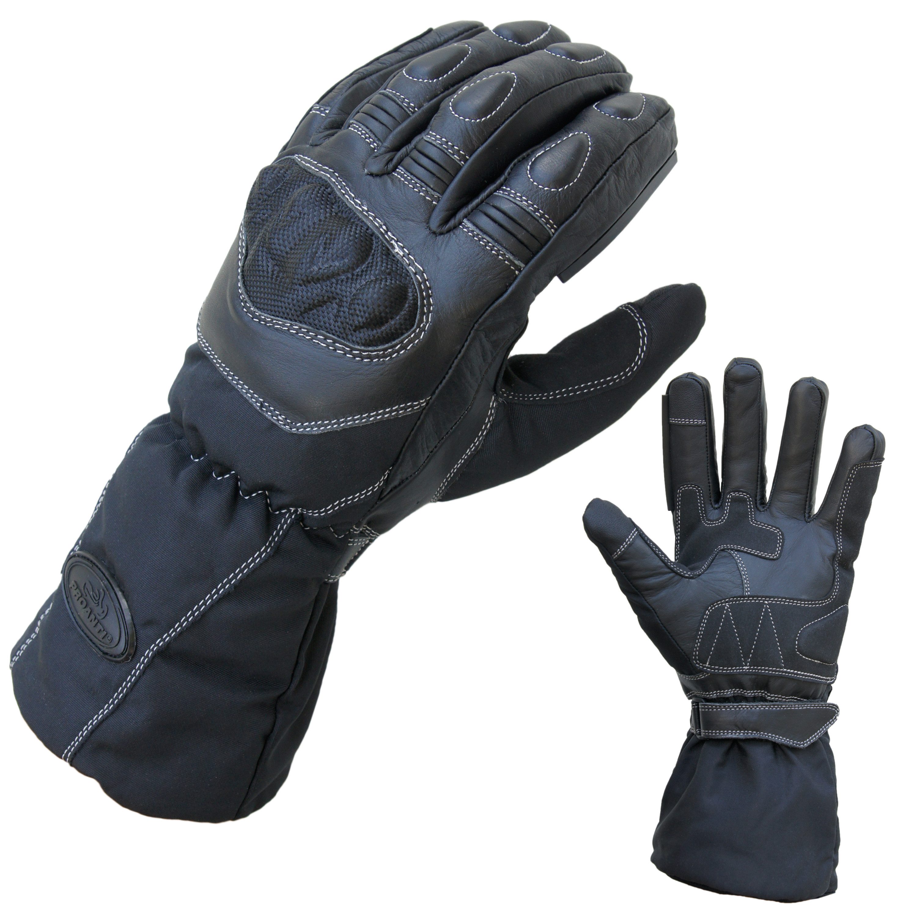 PROANTI Motorradhandschuhe PROANTI Regen Motorradhandschuhe Lange Stulpe Visierwischer Längere Stulpe, Visierwischer, wasserdicht, Touchscreen-Funktion