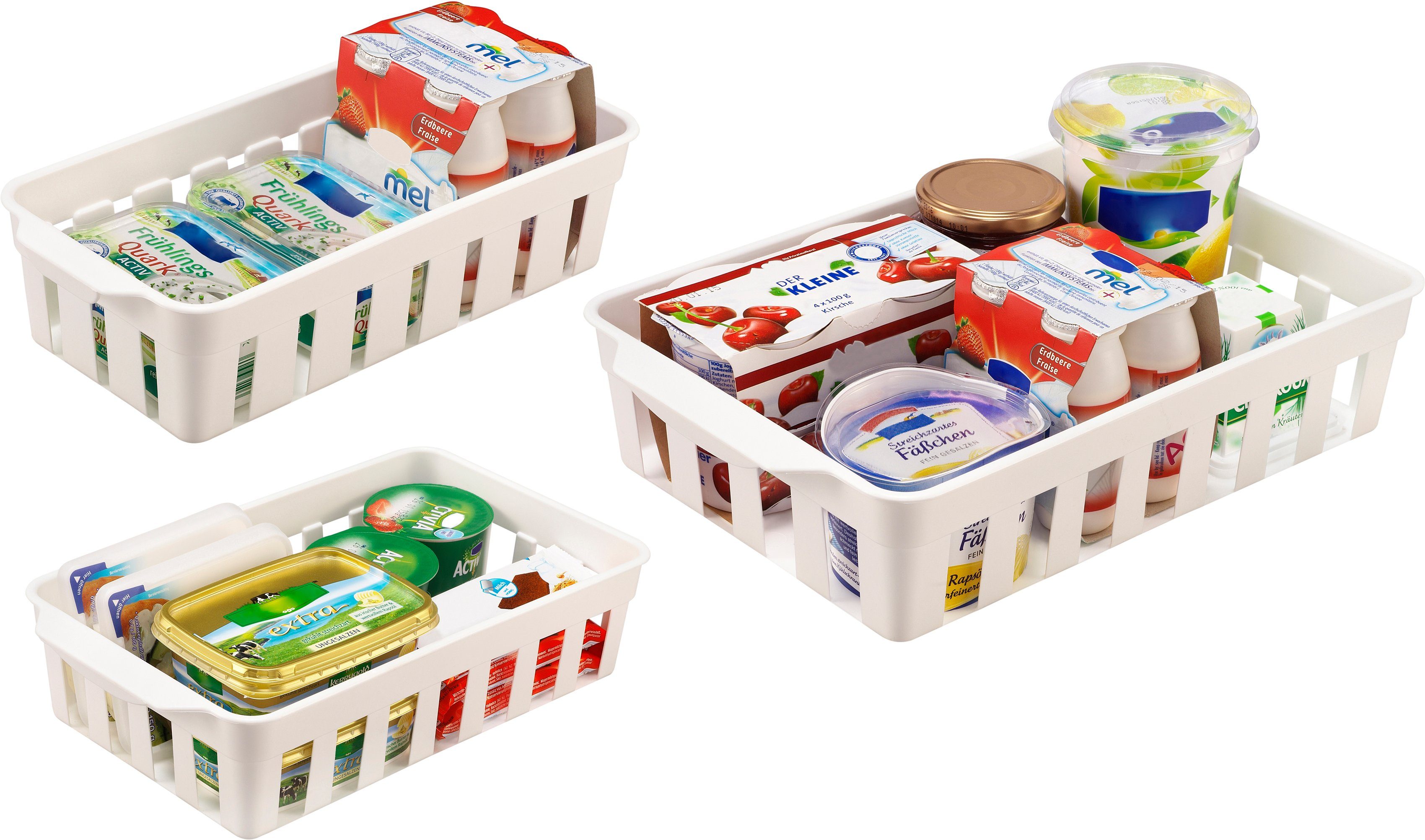 Ruco Aufbewahrungssystem, Kunststoff, (Set, 6-tlg), für den Kühlschrank, Kunststoff, je 2 Körbe in 3 verschiedenen Größen