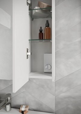 Badezimmerspiegelschrank MODESTO, Anthrazit, Weiß, B 76 cm, T 23 cm
