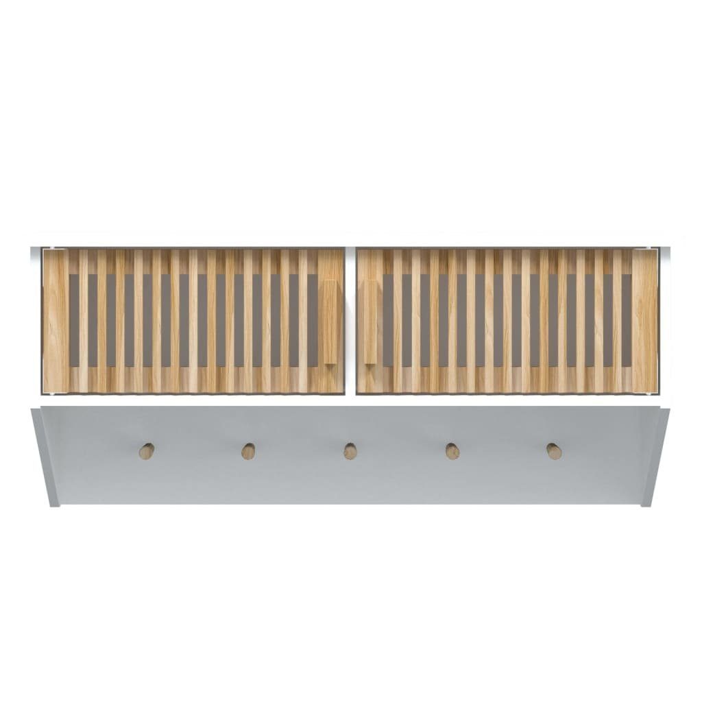 furnicato Kleiderschrank Wandgarderobe mit cm Weiß Haken (1-St) 80x24x35,5 Holzwerkstoff