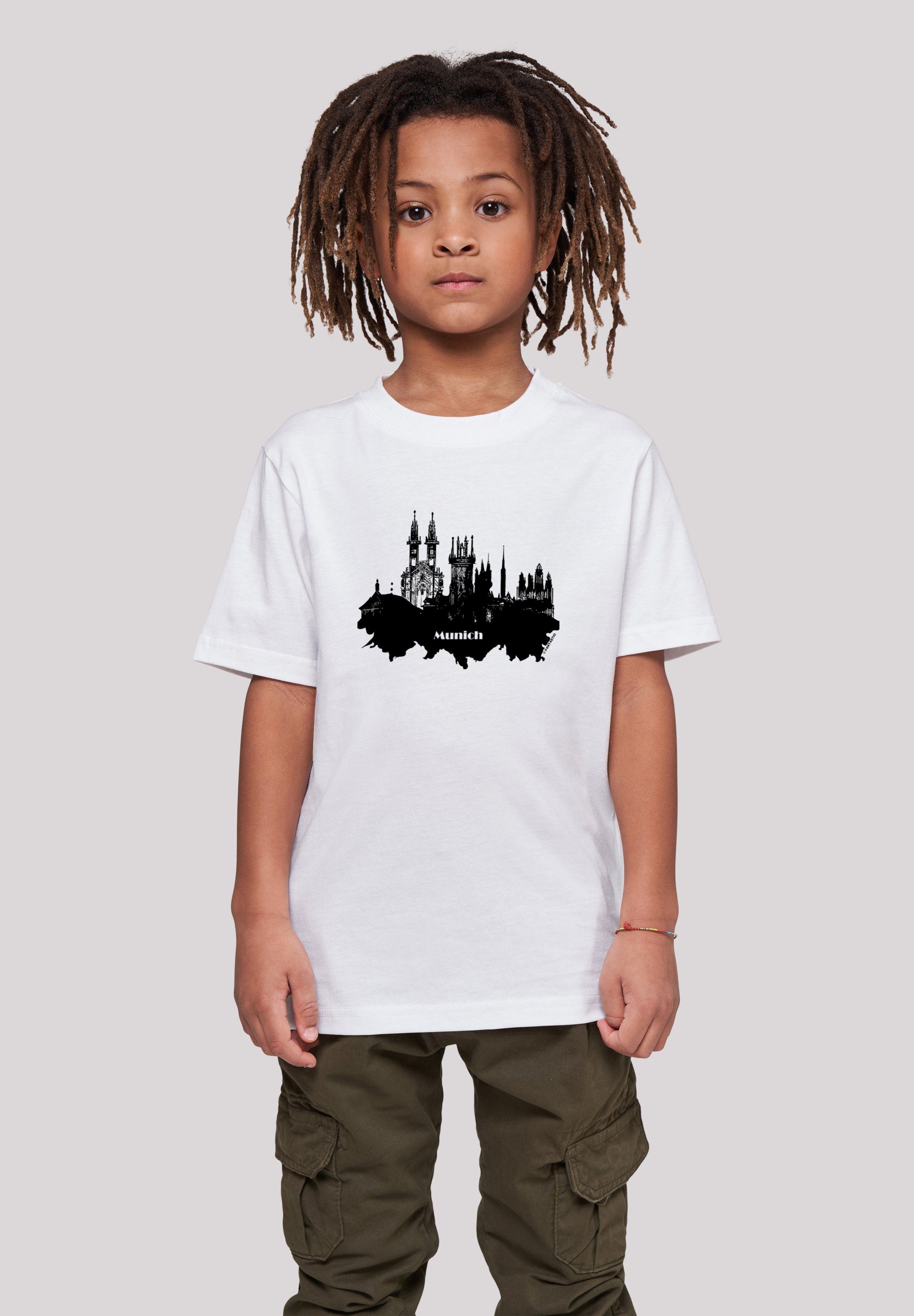 F4NT4STIC T-Shirt Cities Collection - Munich skyline Print weiß