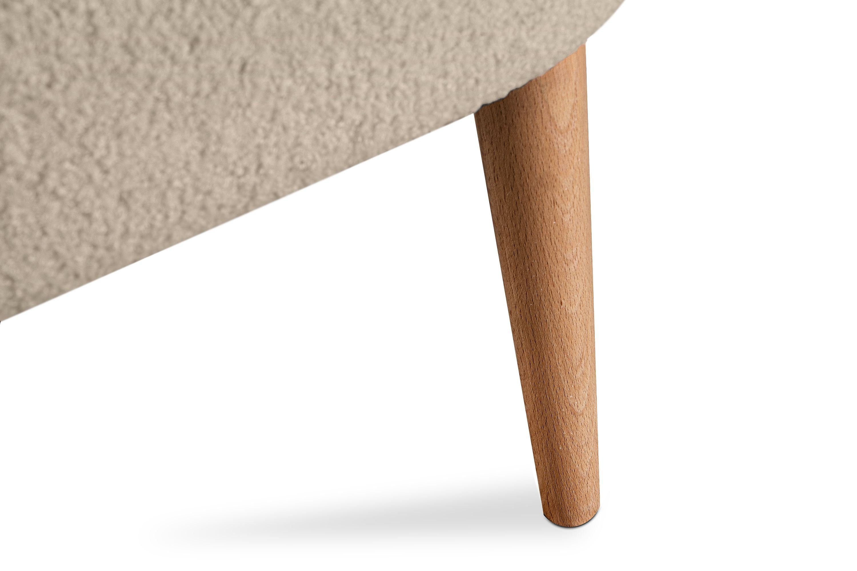 Konsimo Sessel (1-St), auf hohen Beinen beige Eiche | aus beige/Eiche APPA Buchenholz gebeizter