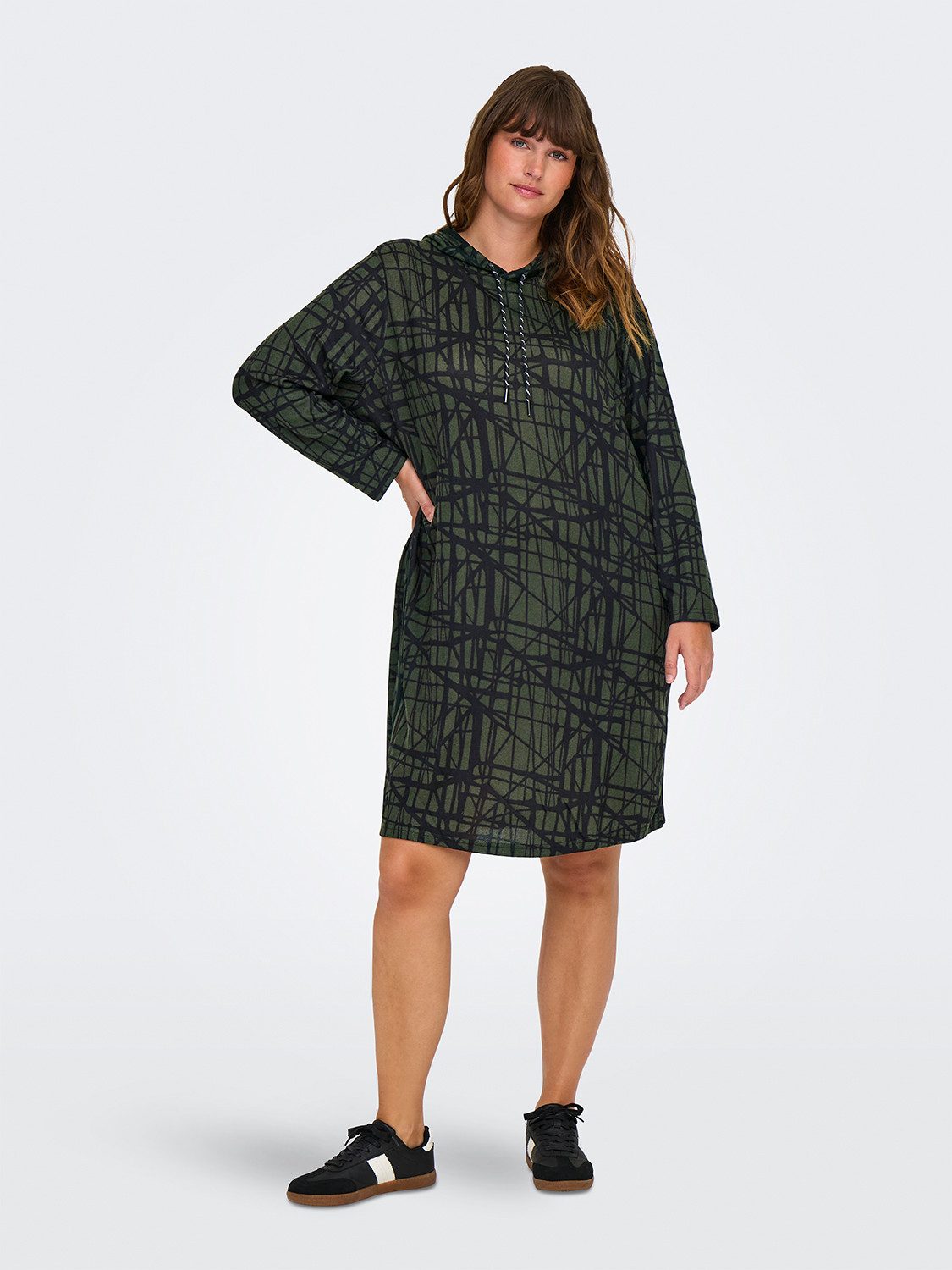 Shirtkleid - Curvy Plus Size Rundhals Langarm