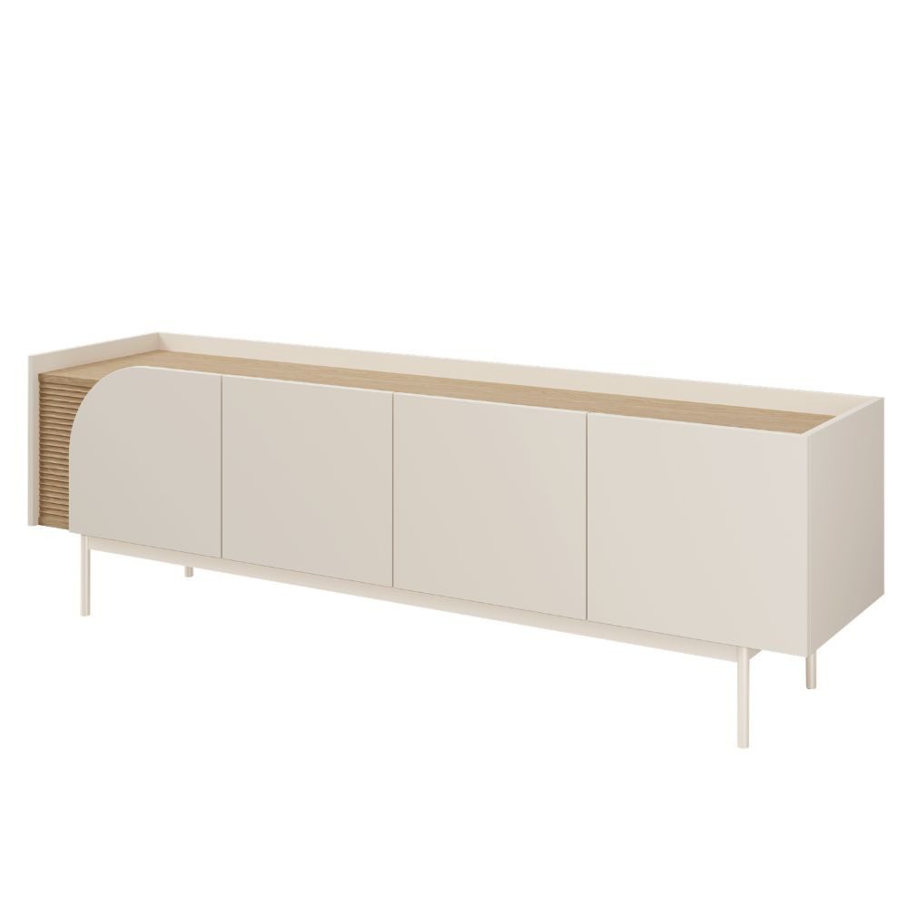 Compleo TV-Schrank mit geriffeltes Detail, Design TV-Lowboard, Breite: 172 cm