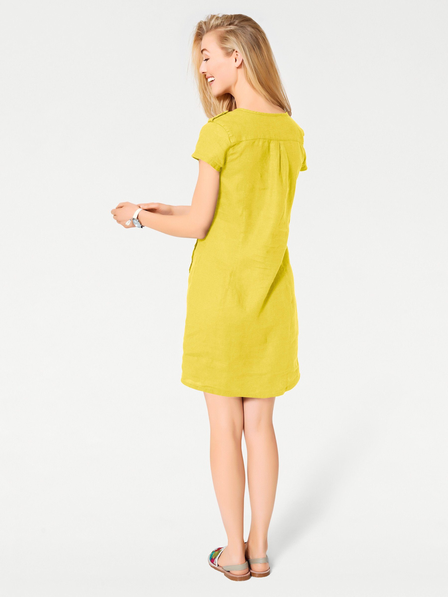 heine Etuikleid Leinenkleid Kurzarm