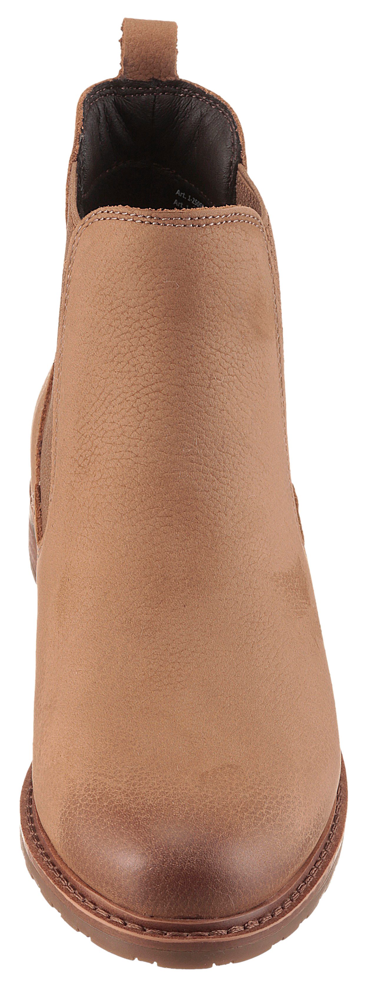 Tamaris Chelseaboots Blockabsatz, Stiefelette, Businesschuh, Schlupfboots, Anziehlasche