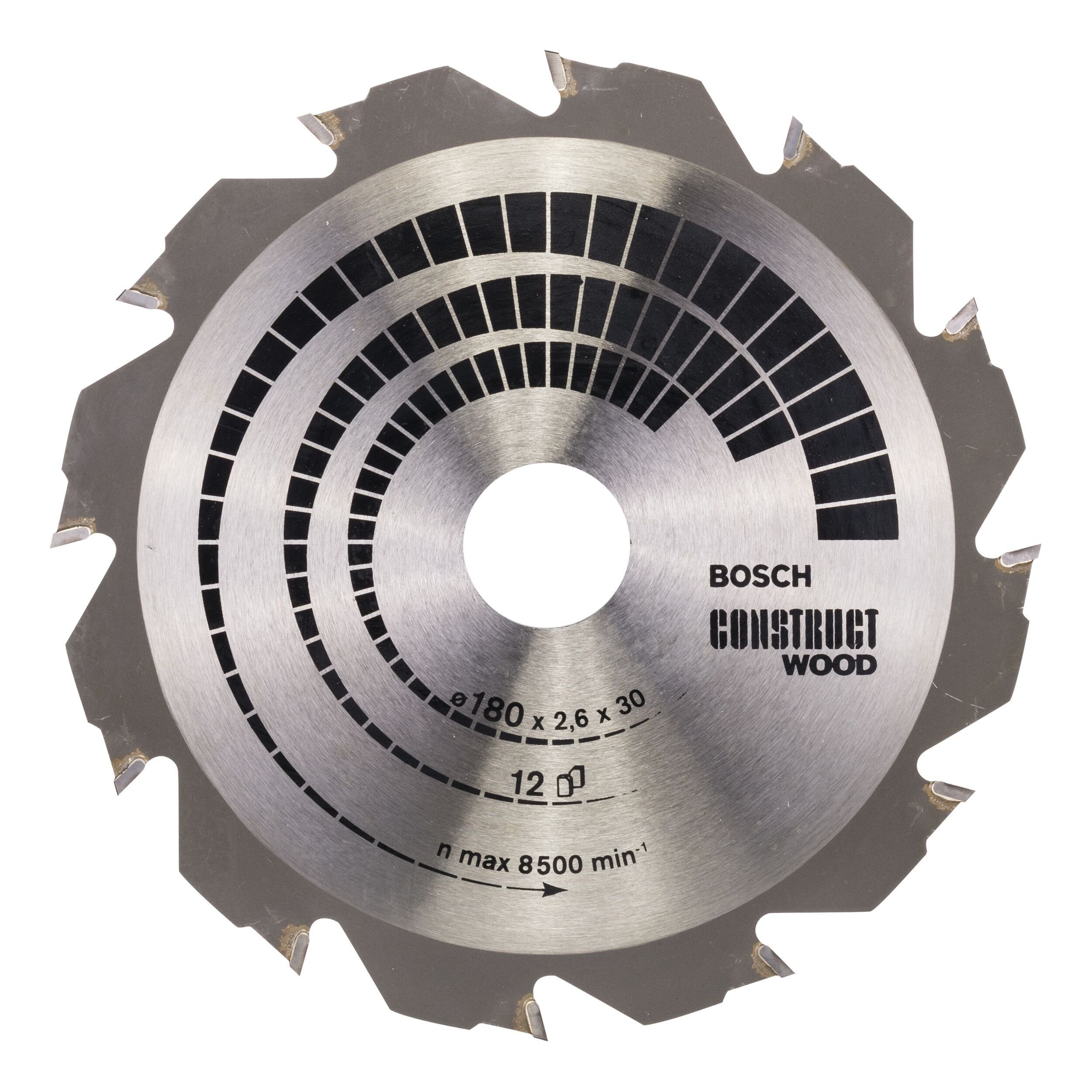 BOSCH Kreissägeblatt, Construct Wood 12Z - 180 x 30/20 x 2,6 mm