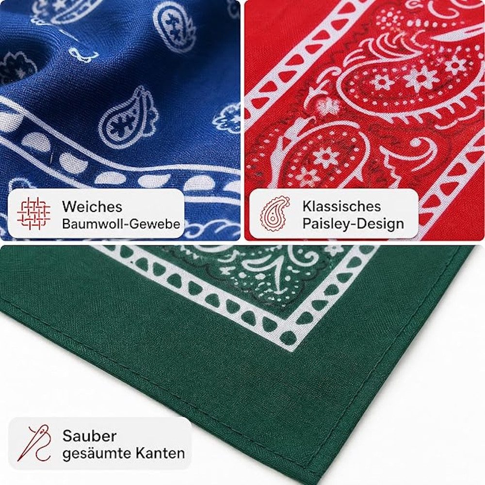LK Trend & Style Nickituch Kopftuch Halstuch Bandana fürs Festival oder Oktoberfest, (Accessoire, lässig, Unisex, auf zum Fest passend gestylt, das modische Design bleibt im Trend), richtig gut für Line - Dance
