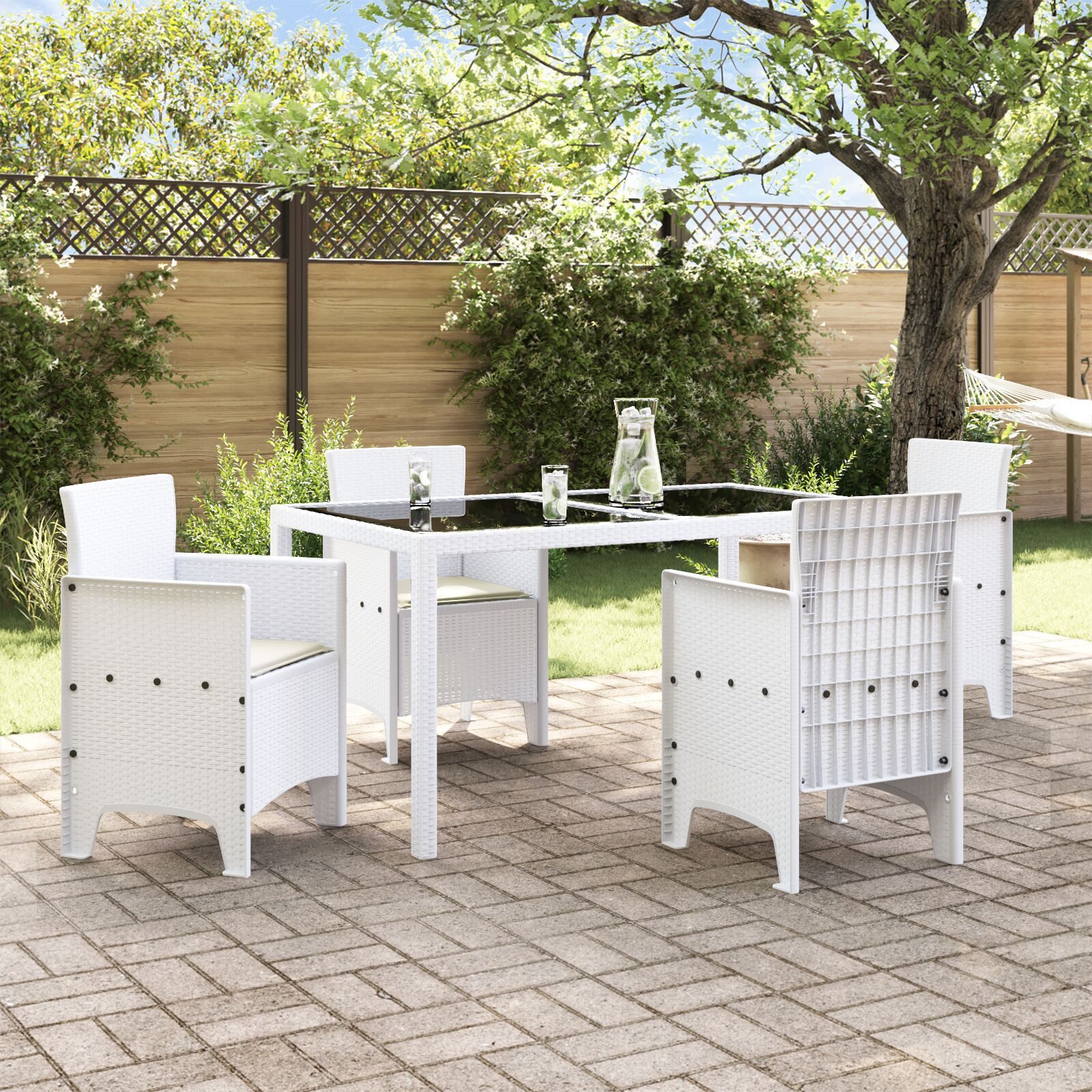 vidaXL Gartenstuhl Gartenstühle mit Kissen 4 günstig online kaufen