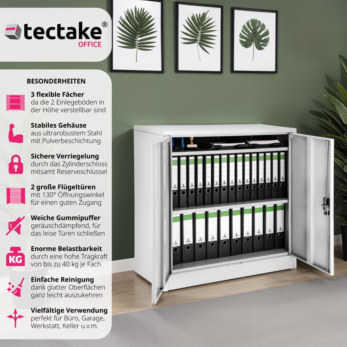 tectake Aktenschrank (Komplettset, 1-St., inkl. Schlüssel) günstig online kaufen