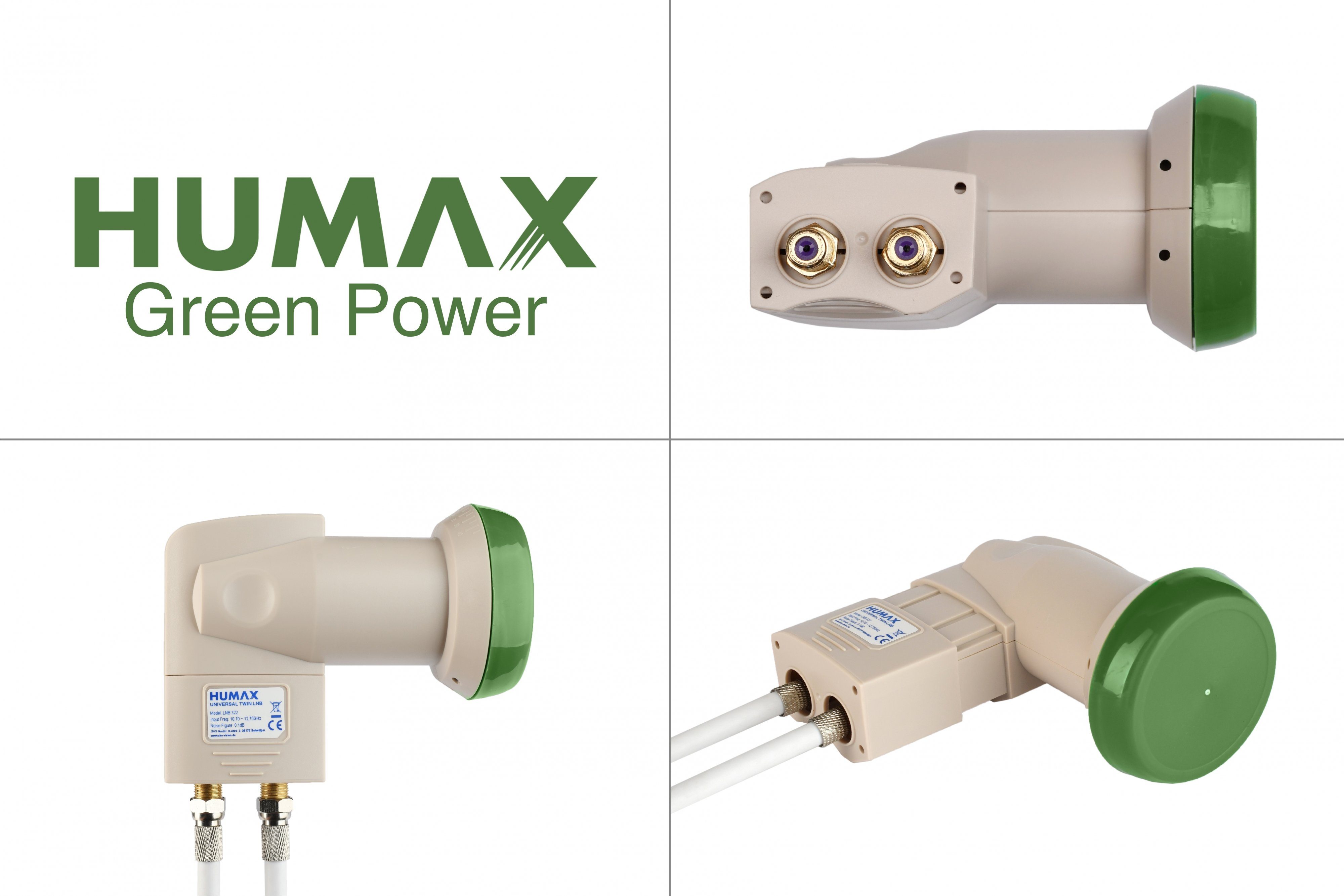 stromsparend LTE (für Verpackung, Umweltfreundliche 2 Universal-Twin-LNB Filter) Twin-LNB Teilnehmer, Green Humax 322, Power