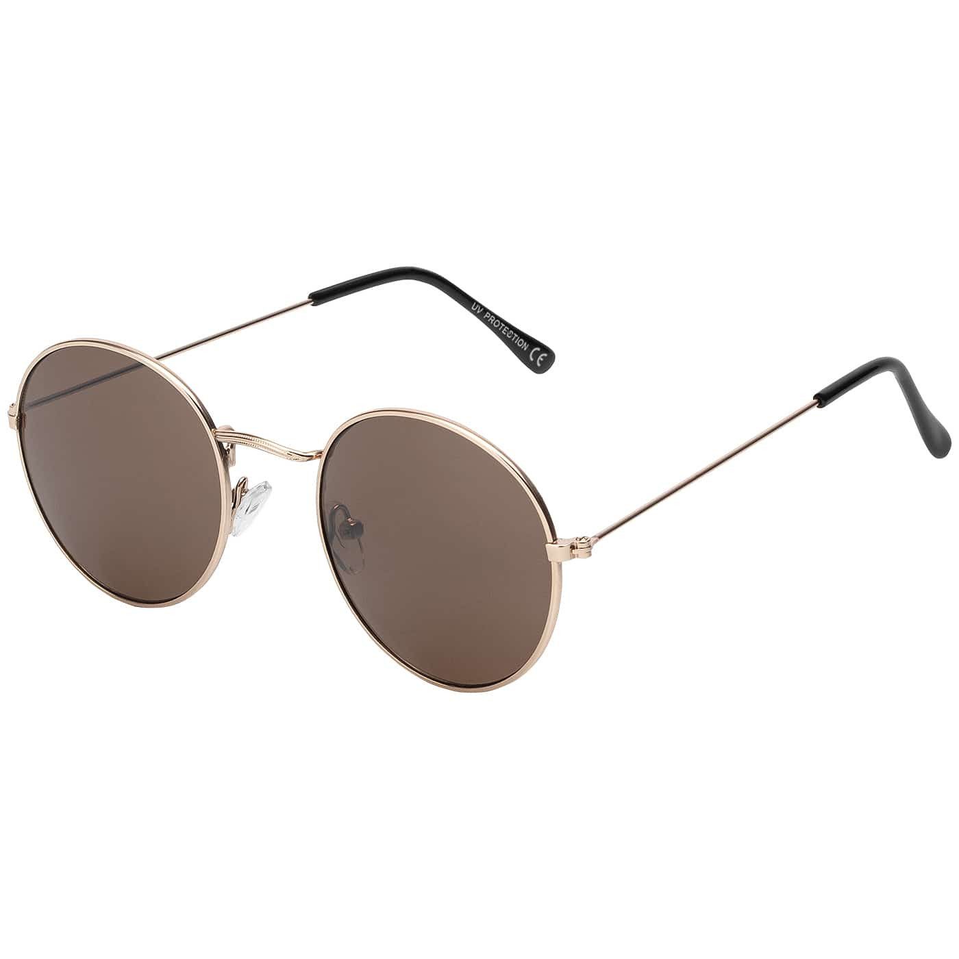 BEZLIT Eyewear Retrosonnenbrille Rund Form Designer Damen Herren Sonnenbrille (1-St) mit orange, blau, hellrot, lila, grün und roten Linsen