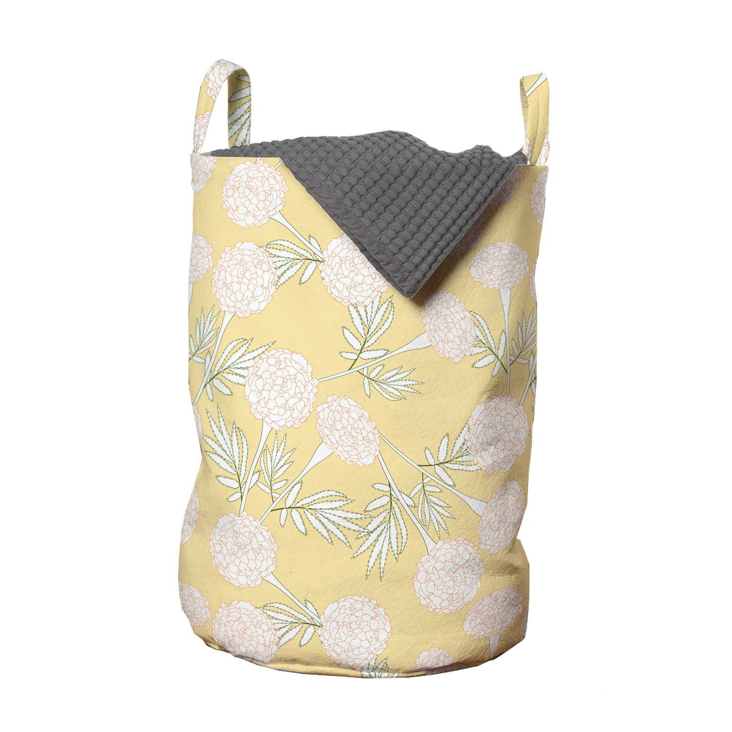 Abakuhaus Wäschesäckchen Wäschekorb mit Griffen Kordelzugverschluss für Waschsalons, Blumen Umreißen Nelke Blumen
