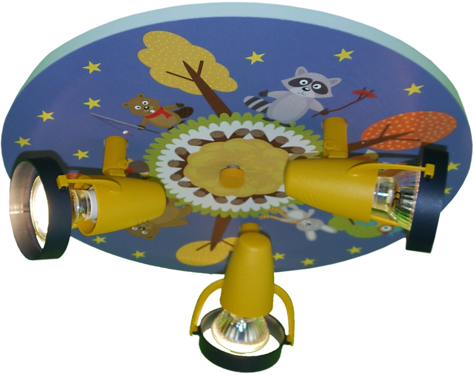 niermann Deckenleuchte Strahler Lustige Waldtiere, Kinderzimmer, Kinderlampe