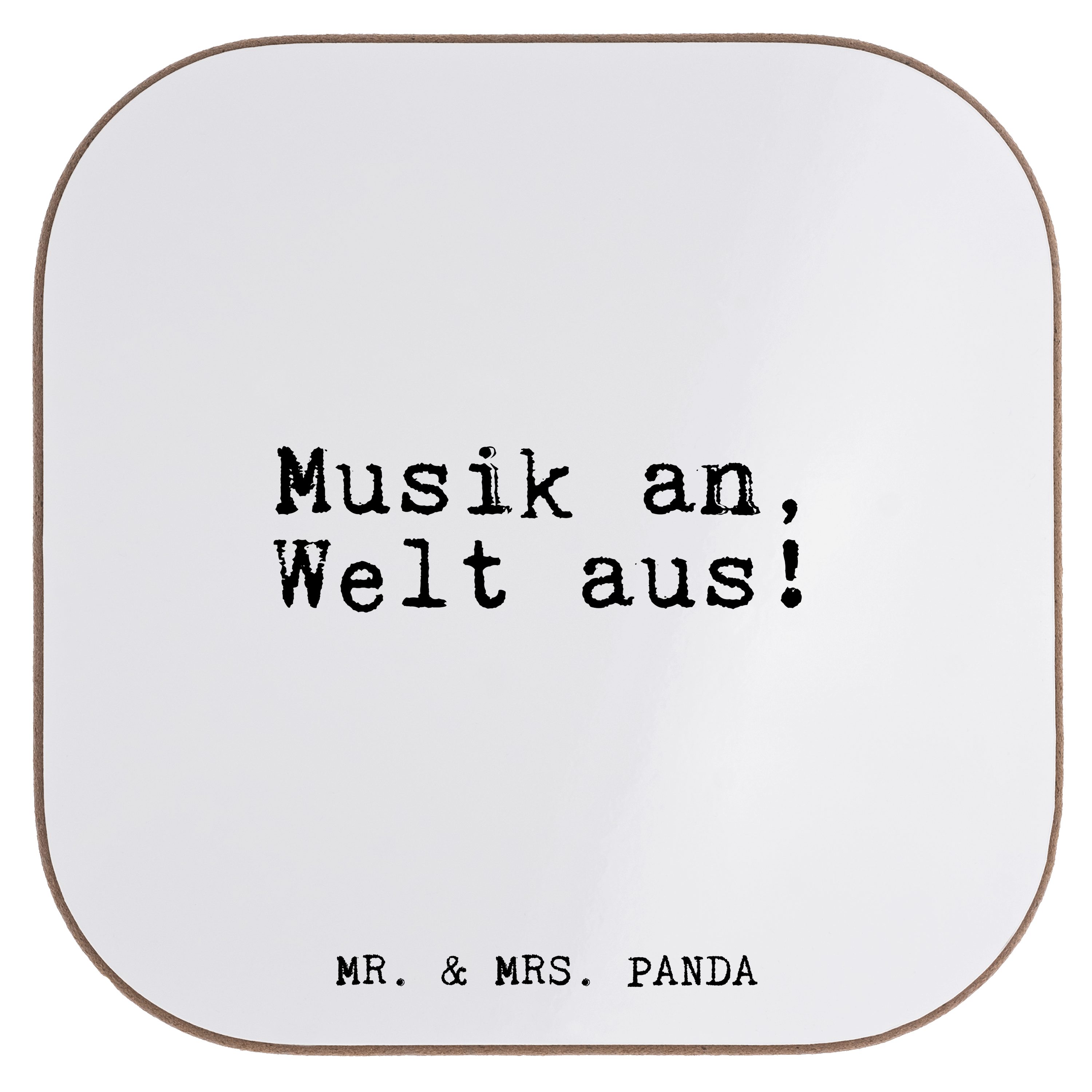 günstigen Preisen erhältlich. Mr. & Mrs. Panda aus!... Weisheiten, witzig, Geschenk, Welt - 1-tlg. Musik Sprüche, - an, Getränkeuntersetzer Weiß