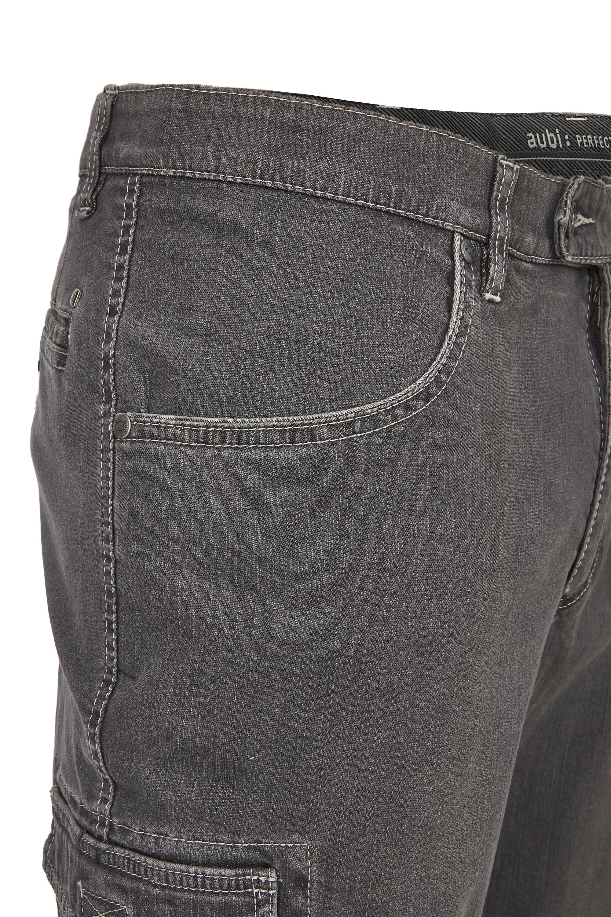 aubi 616 Herren Flex grey Shorts Stretch High Fit (54) Modell Baumwolle Bequeme Jeans Jeans Sommer aus Cargo Perfect aubi: