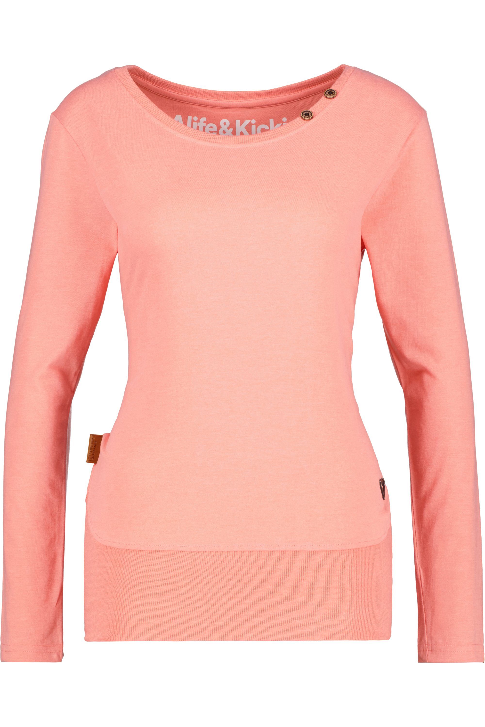 & Long Alife Damen Langarmshirt peach Longsleeve Langarmshirt CocoAK A Kickin