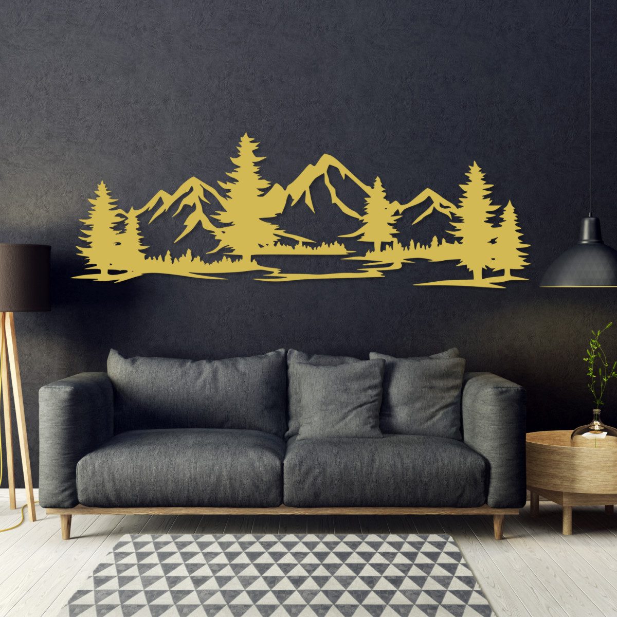 EYOKA Wanddekoobjekt 3D Wandbild aus Holz Wanddeko Moderne Holzkunst 6mm stark (6mm), Wandbild für Wohnzimmer Schlafzimmer Büro mit Doppelseitigem Klebeband