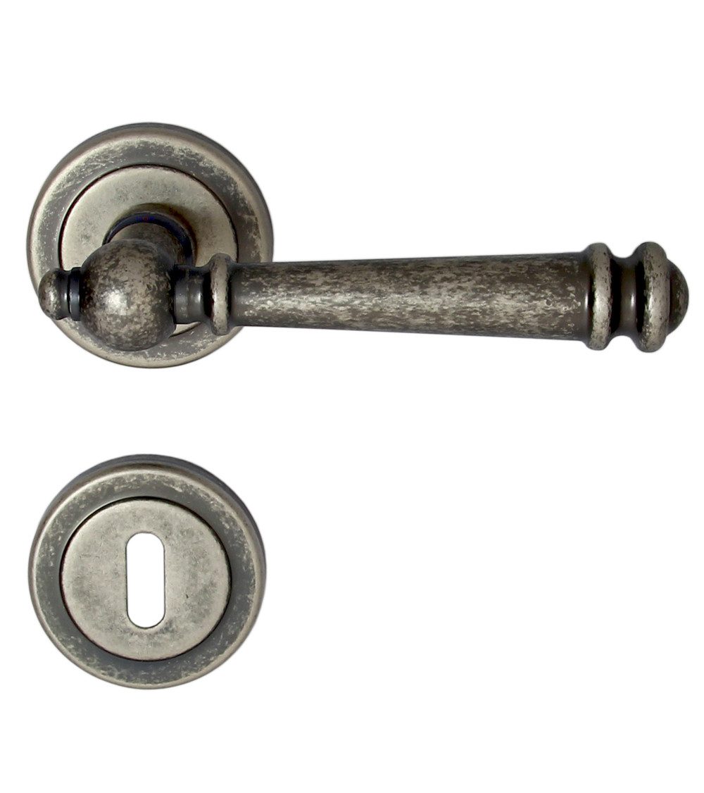 Türbeschlag Massiv Messing Türbeschlag Kos R Antik - Iron Türdrücker Türklinke, Rückholfeder zur Schlossentlastung