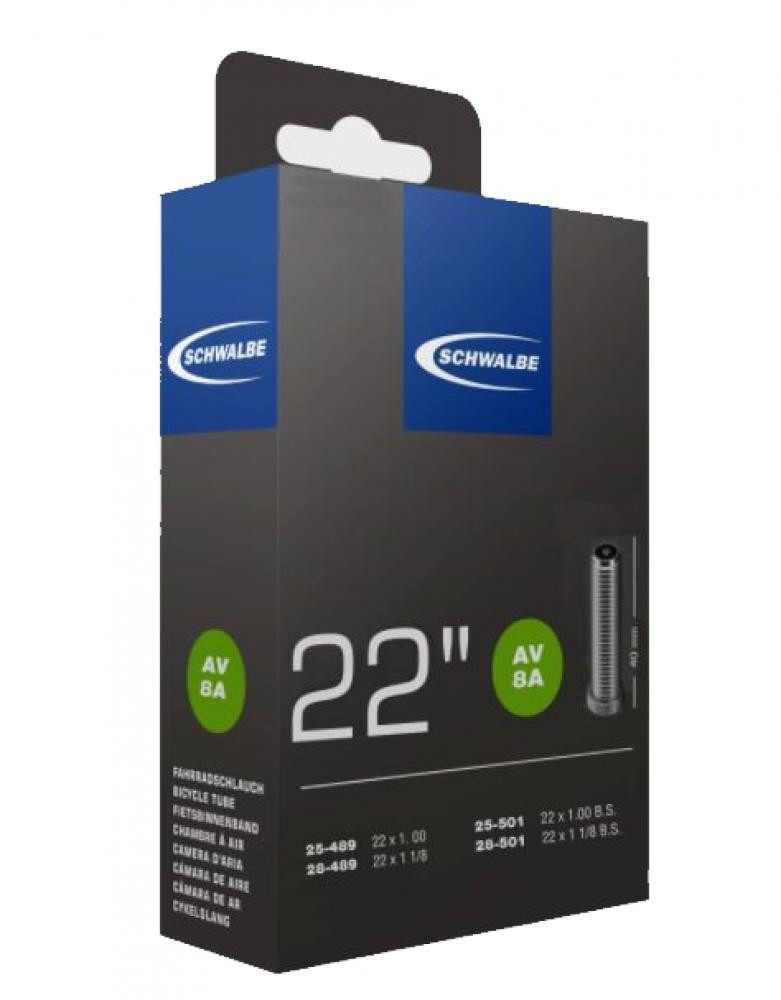 Fahrradschlauch Schwalbe Schlauch AV8A 22x1.00-1.25\" 25/28-489/501 AV 40mm