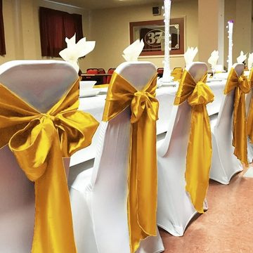 Stuhlbezug 25 Stück Satin-Stuhlschärpen für Hochzeitsfeiern, Novzep, Stuhlhussen-Rückenbänder für Bankett und Hotel-Event-Dekorationen
