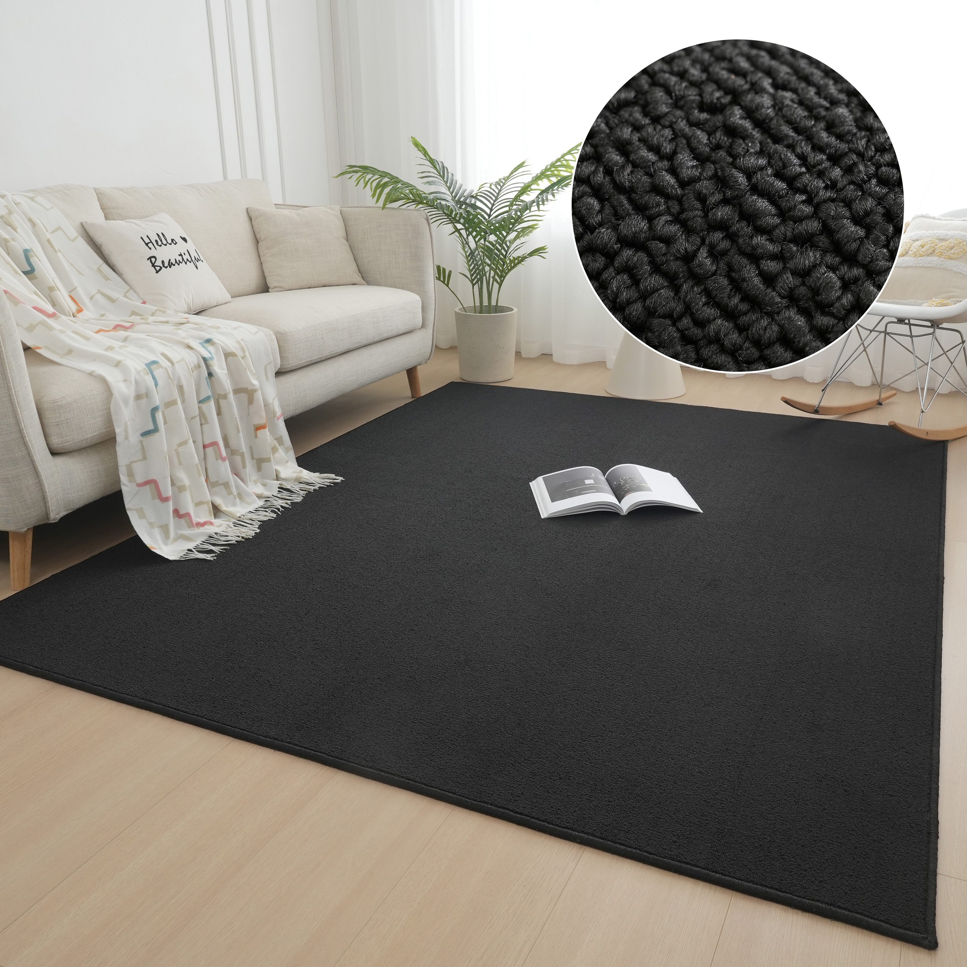 my home Teppich Jola, Uni-Farben, besonders dichte Qualität, Boho, rechteck günstig online kaufen