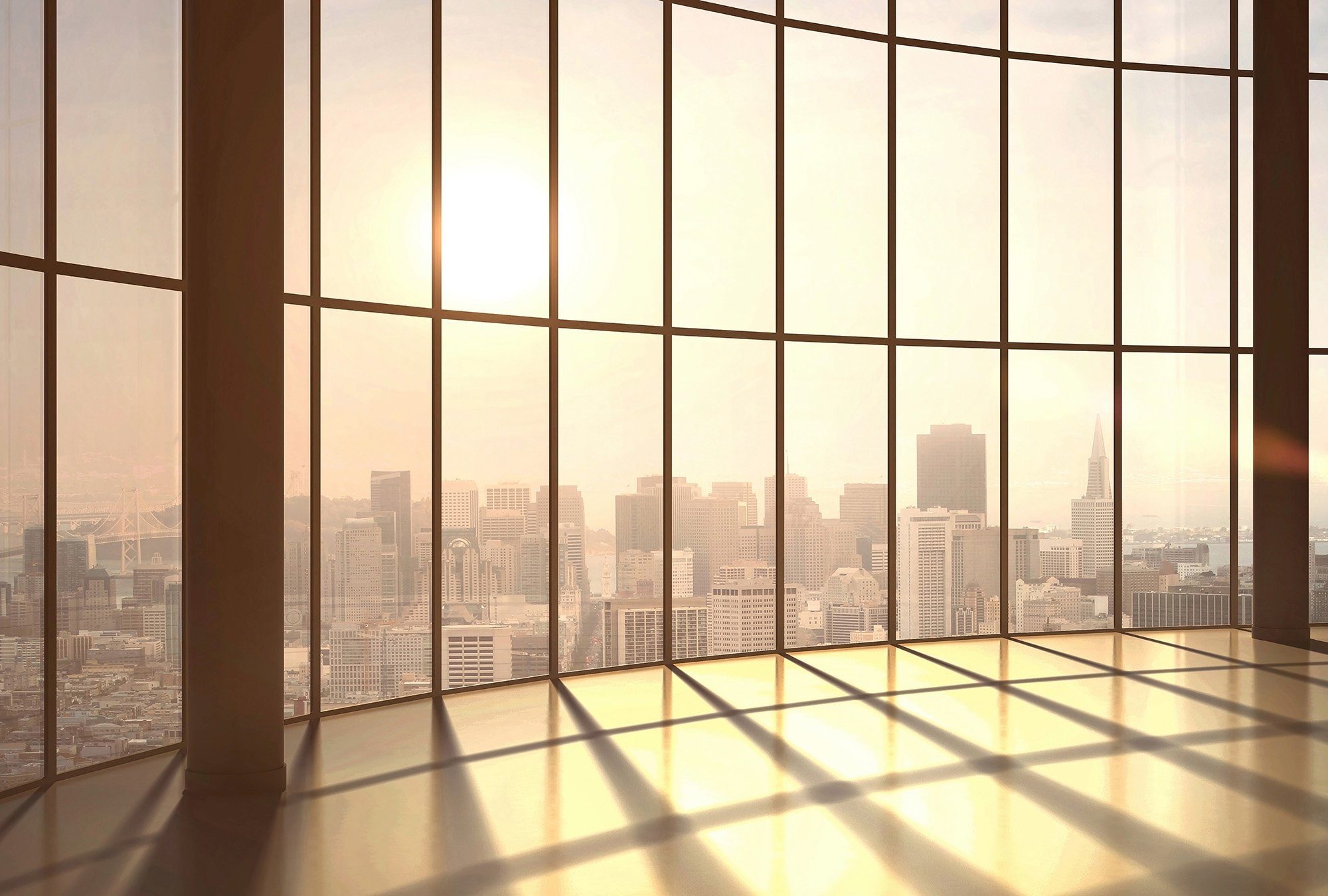 Architects Paper Fototapete Loft View Sunset, (Set, 4 St), Vlies, Wand, Schräge