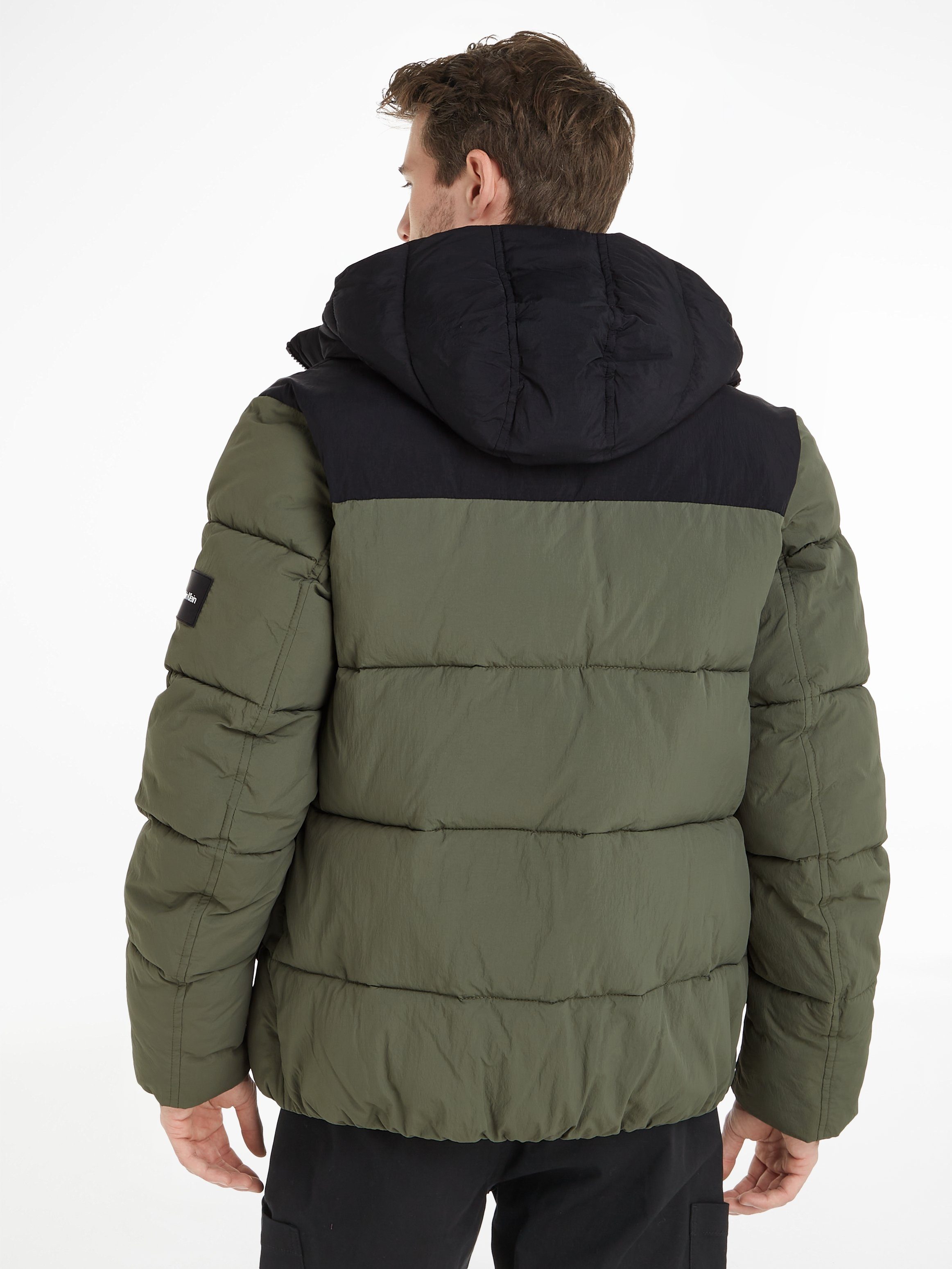 Thyme BLOCK NYLON Steppjacke Klein mit Calvin Markenlabel COLOR PUFFER CRINKLE