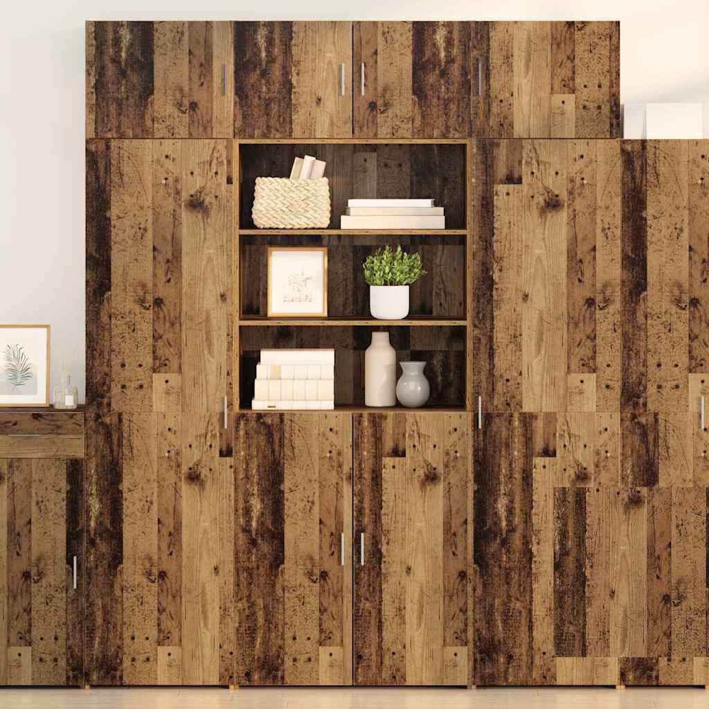 vidaXL Sideboard Aufbewahrungsschrank Altholz 80 x 42,5 x 225 cm Holzwerkstoff (1 St)