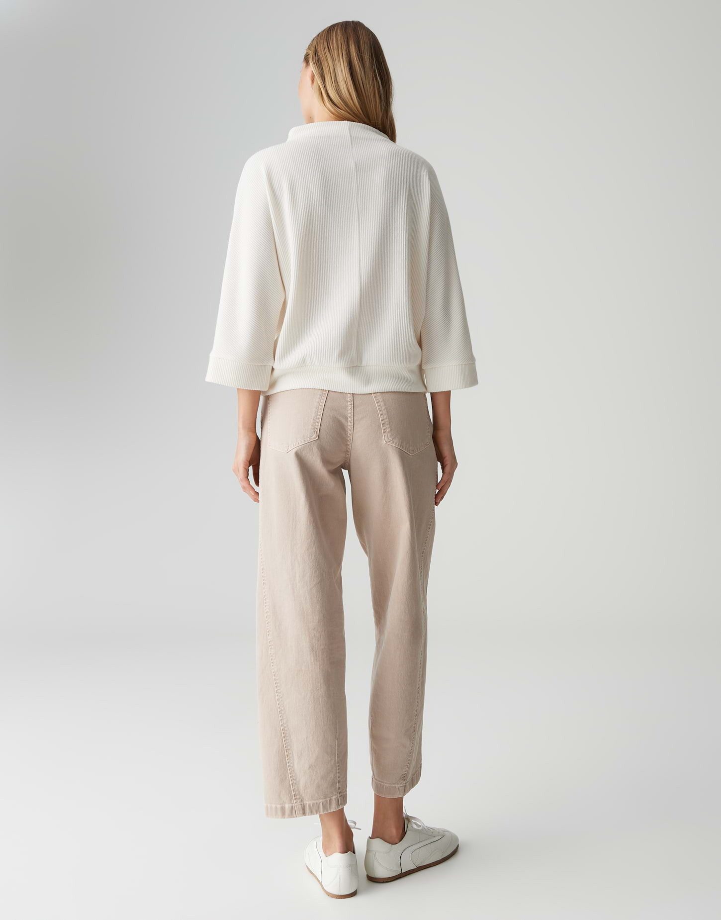 OPUS 3/4-Arm-Shirt SAGIDA Loose mit feiner Rippstruktur weite Passform, weicher Griff