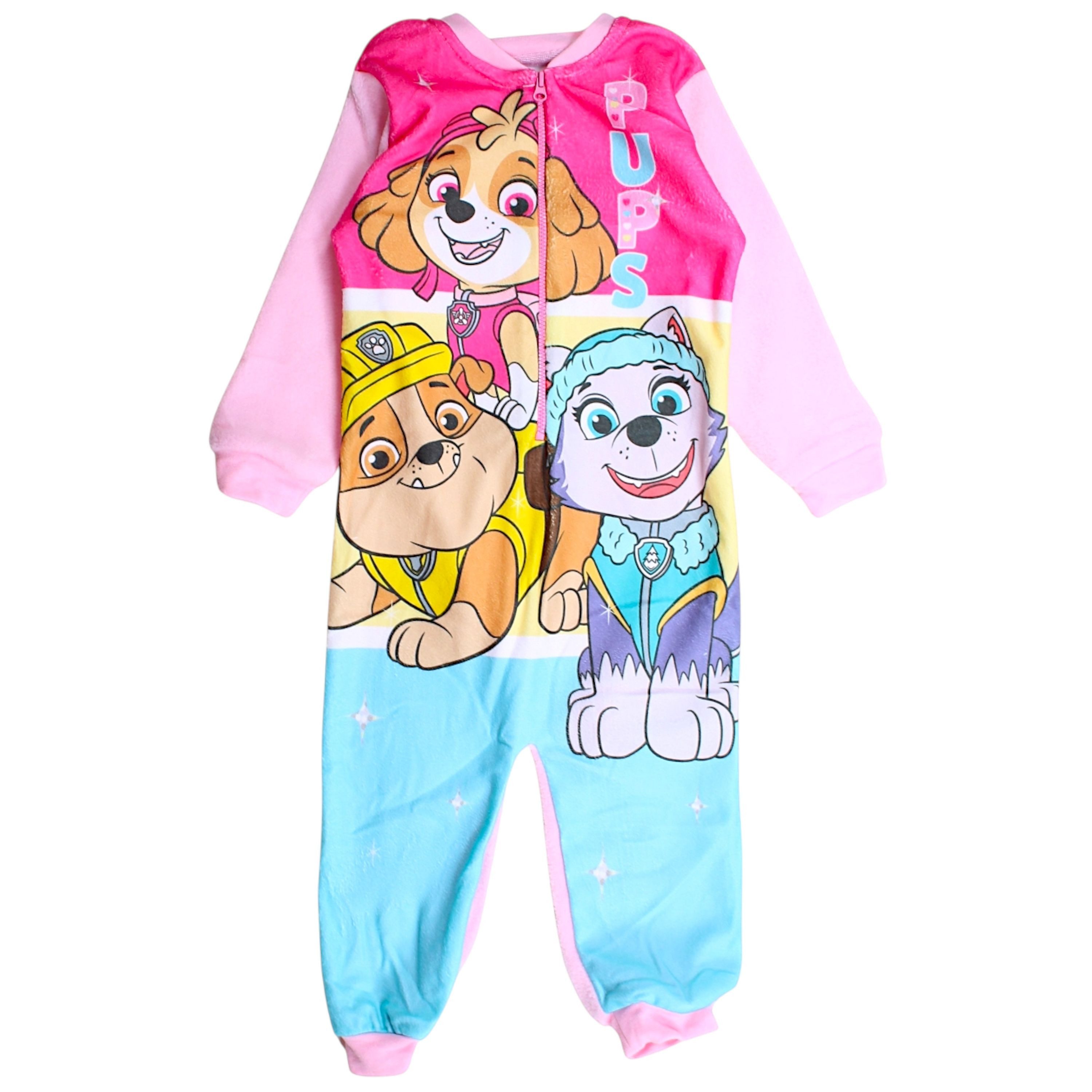 PAW PATROL Fleeceoverall Skye, Everest & Rubble (1-tlg) Mädchen Schlafanzug - Hausanzug Gr. 92 - 128 cm