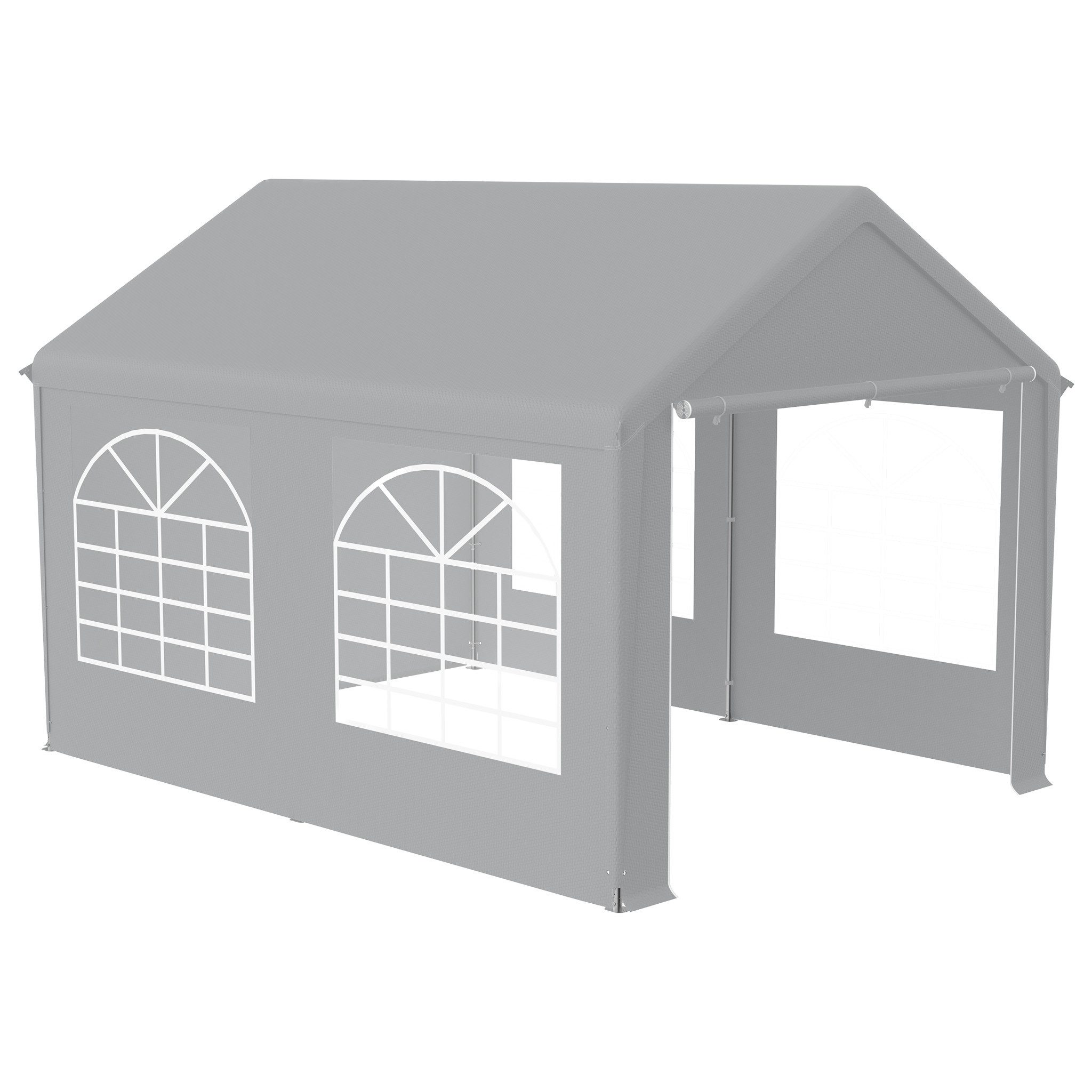 FIVMEN Partyzelt Garten Partyzelt, Pavillon mit 4 abnehmbaren Seitenteilen, Grau/Weiß