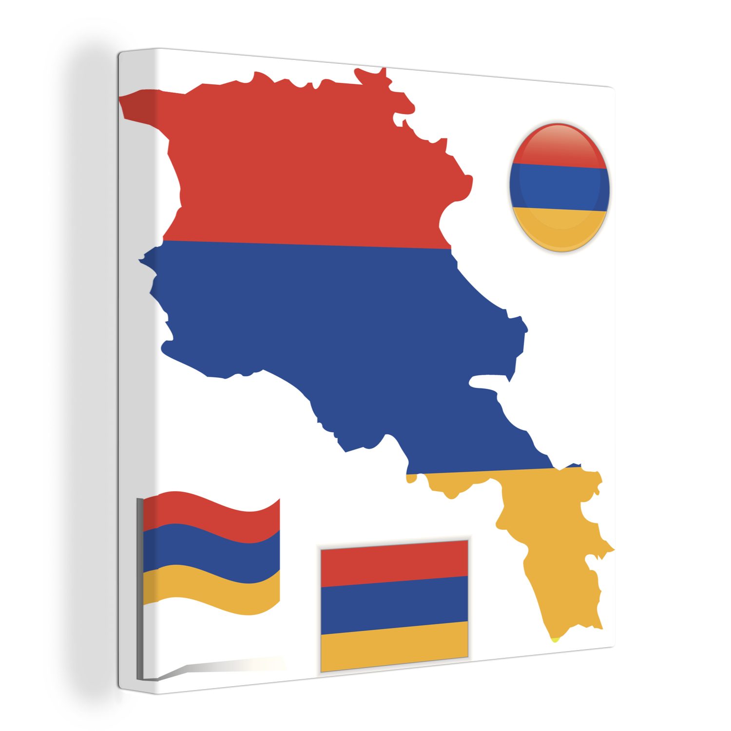 OneMillionCanvasses® Schlafzimmer Flagge, Leinwand und Eine Wohnzimmer (1 von Illustration St), Leinwandbild für Armenien Bilder seiner