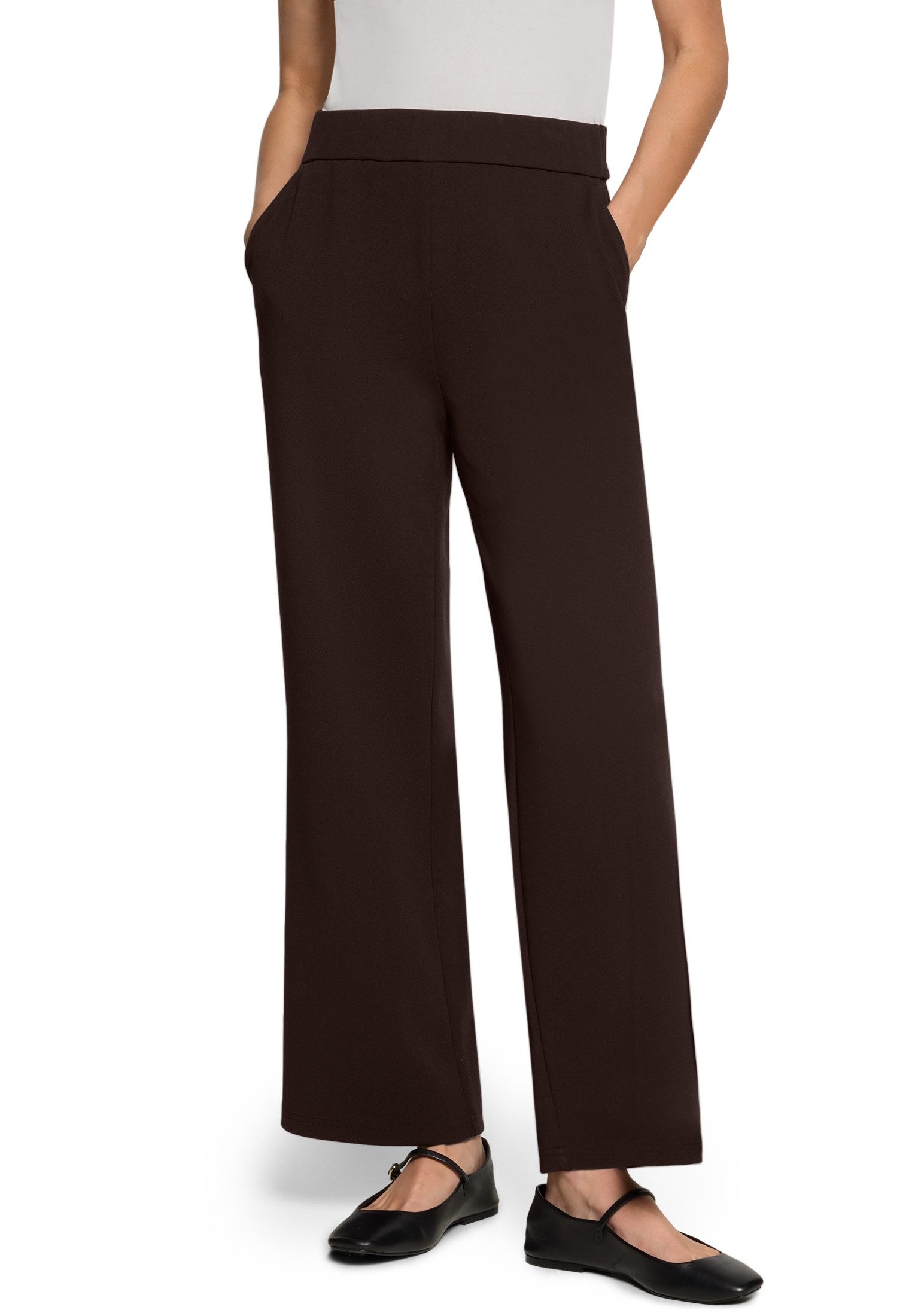 Zero Stoffhose Damen mit weitem Bein Struktur