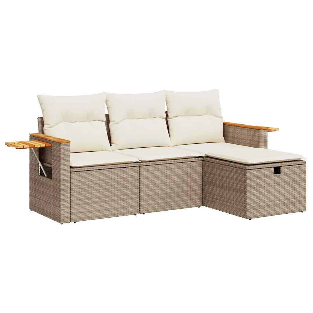 vidaXL Gartenlounge-Set 4-tlg. Garten-Sofagarnitur mit Kissen günstig online kaufen