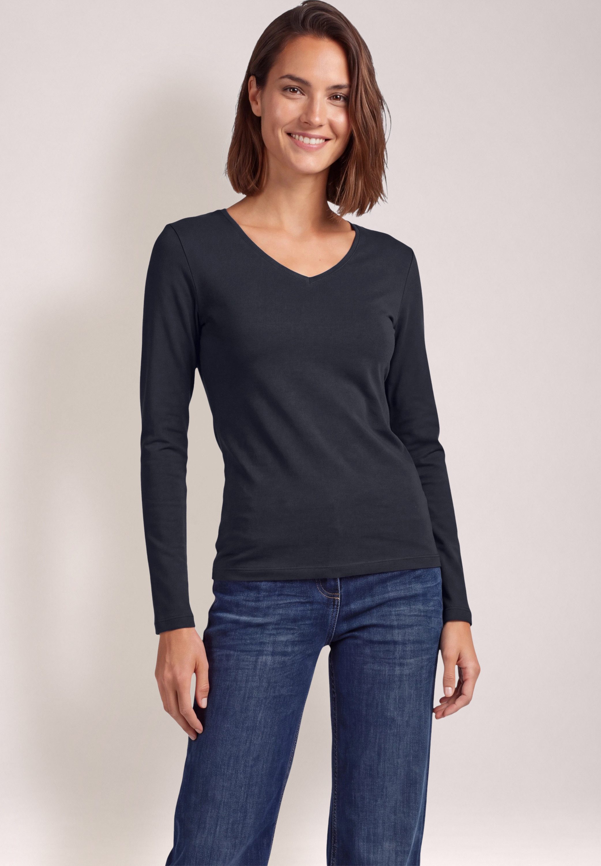 CECIL Langarmshirt aus reiner Baumwolle