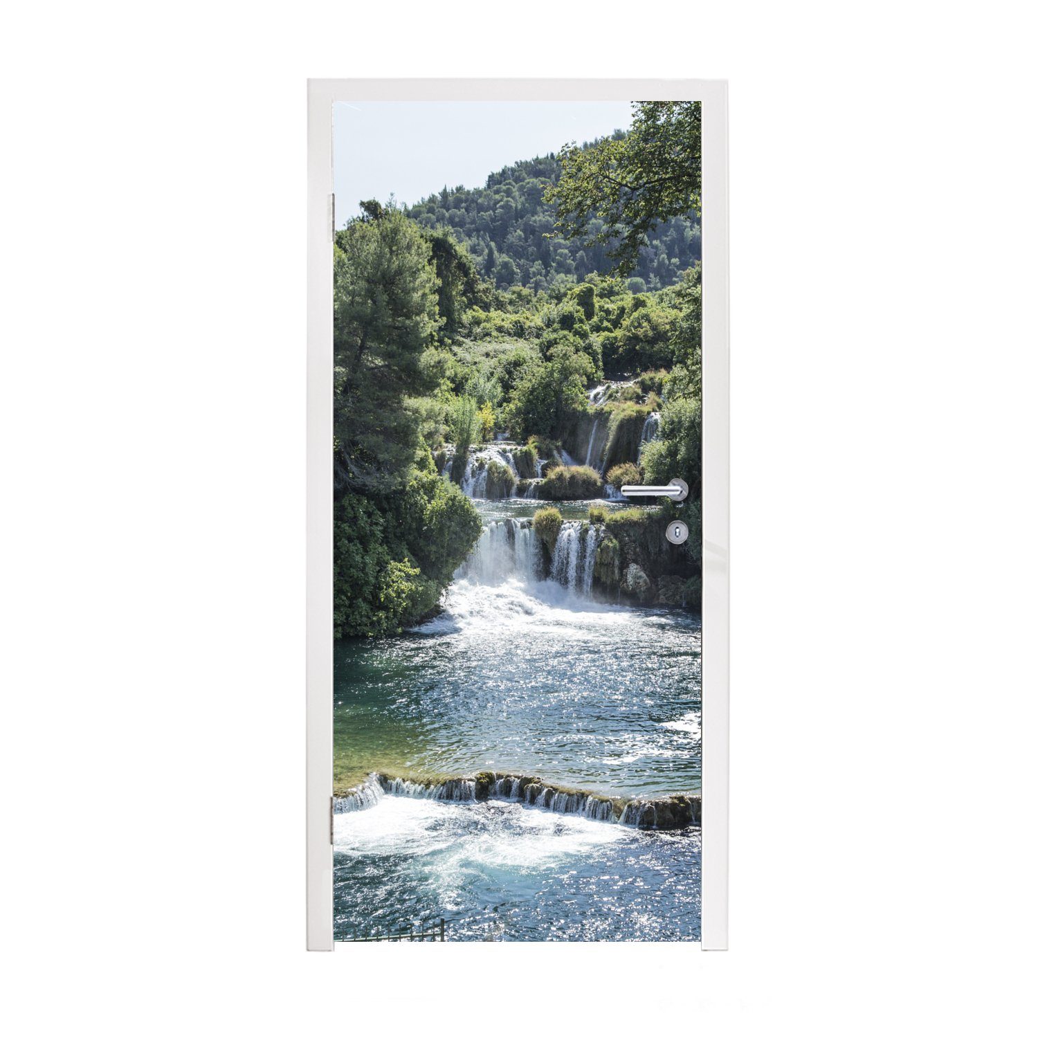 MuchoWow Türtapete St), Fototapete (1 Wasserfälle bedruckt, Türaufkleber, für in im Tür, cm Kroatien, 75x205 Krka-Nationalpark Matt