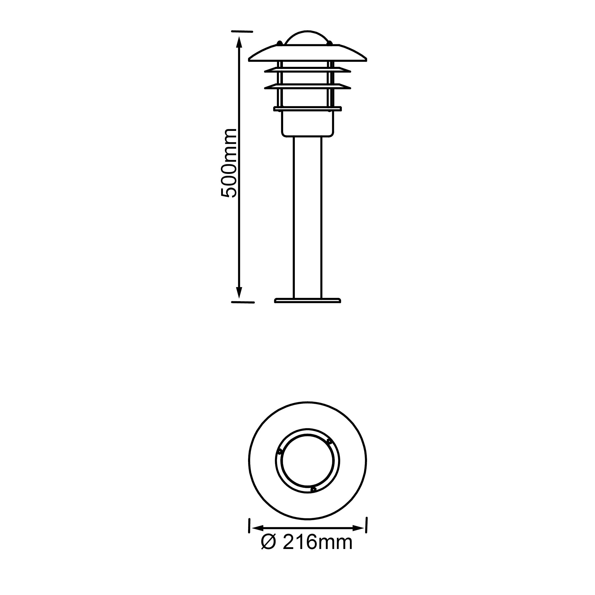 Terrence, Lampe Brilliant 1x Terrence E27, Außensockelleuchte 60W, A60, g Außen-Stehlampe 50cm edelstahl