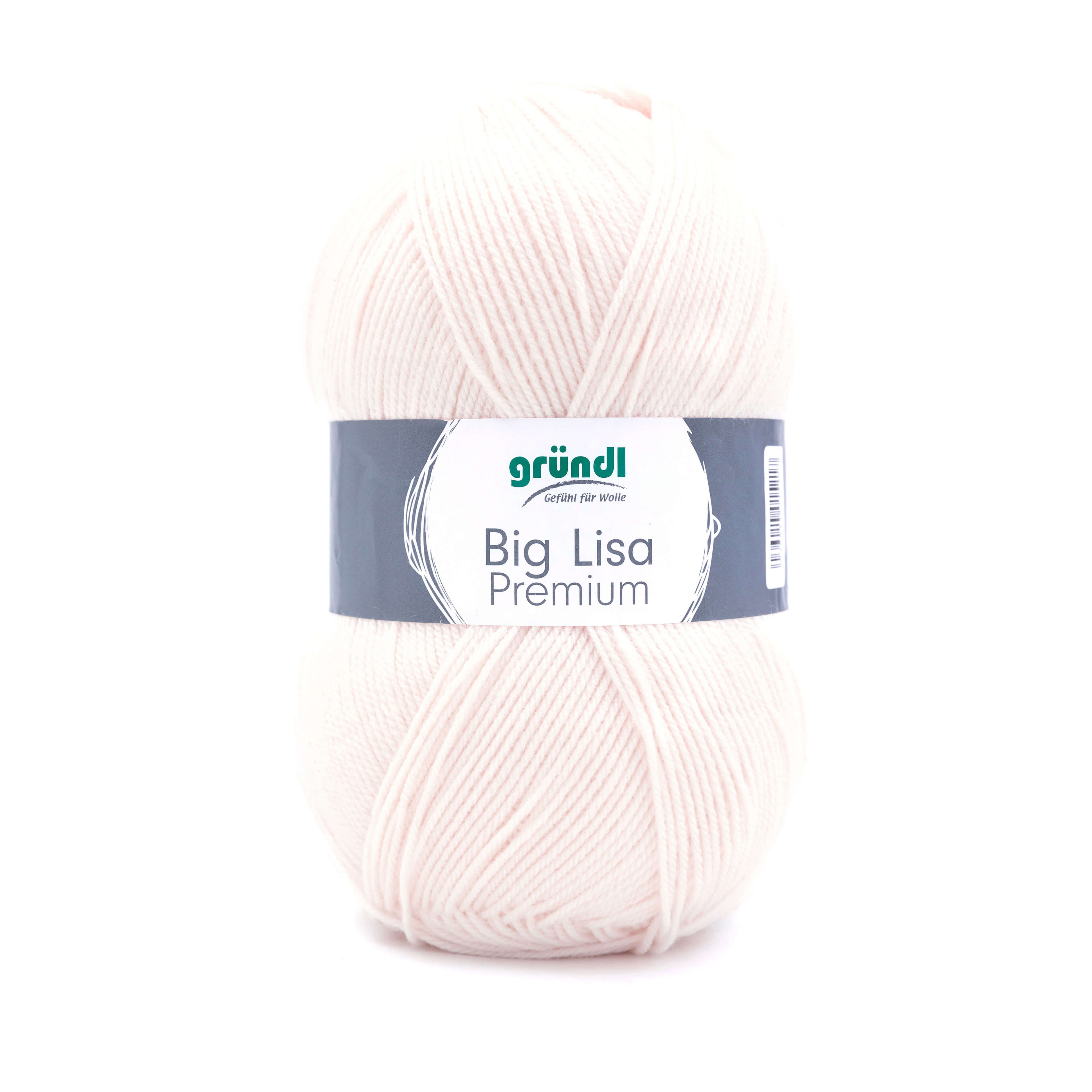 Gründl Big Lisa Premium Häkelwolle, Strickgarn, 250g Häkelwolle, 665,00 m (Wolle zum Stricken und Häkeln, Strickgarn, Handstrickgarn, Strickwolle), Großknäuel