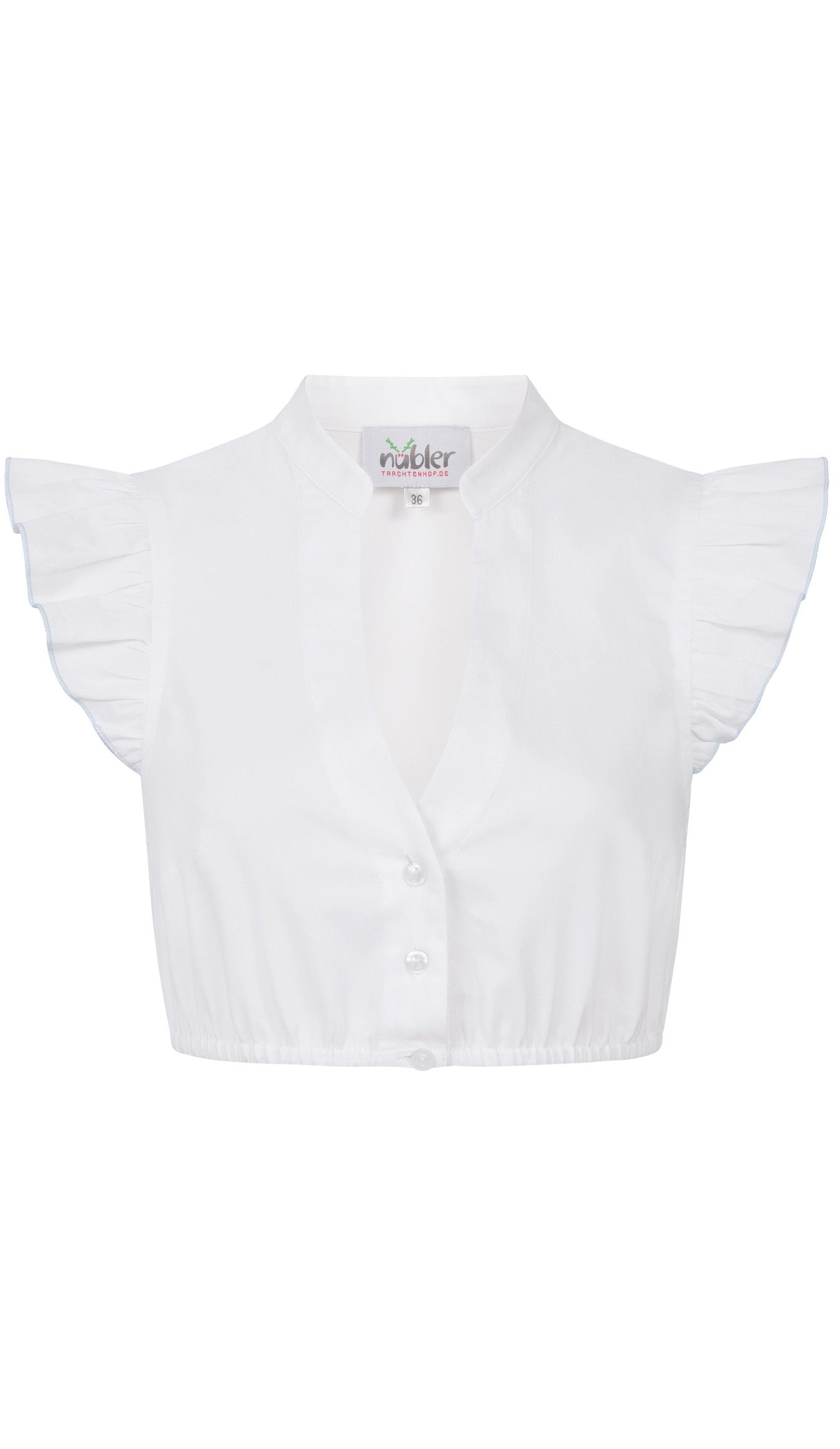 Nübler Dirndlbluse Dirndlbluse Carla Kurzarm in Weiß-blau von Nübler günstig online kaufen