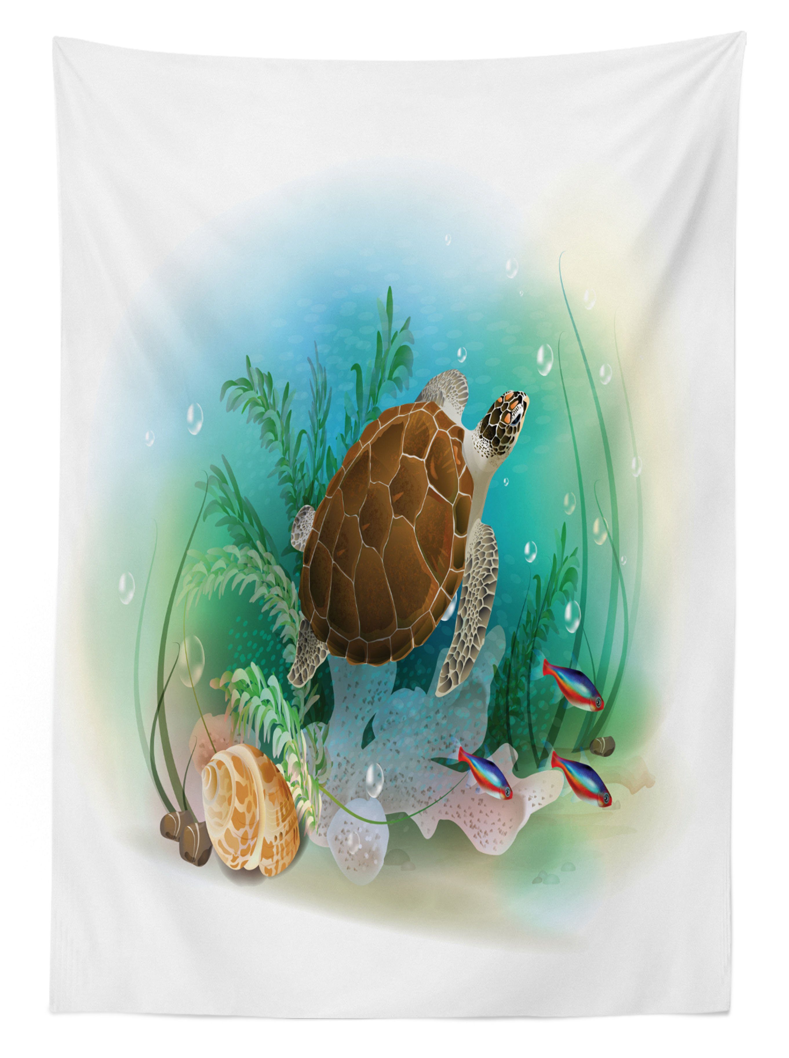 den Waschbar Für Farbfest Tischdecke Unterwasser Klare Ozean geeignet Außen Abakuhaus Bereich Meeresschildkröten Farben,
