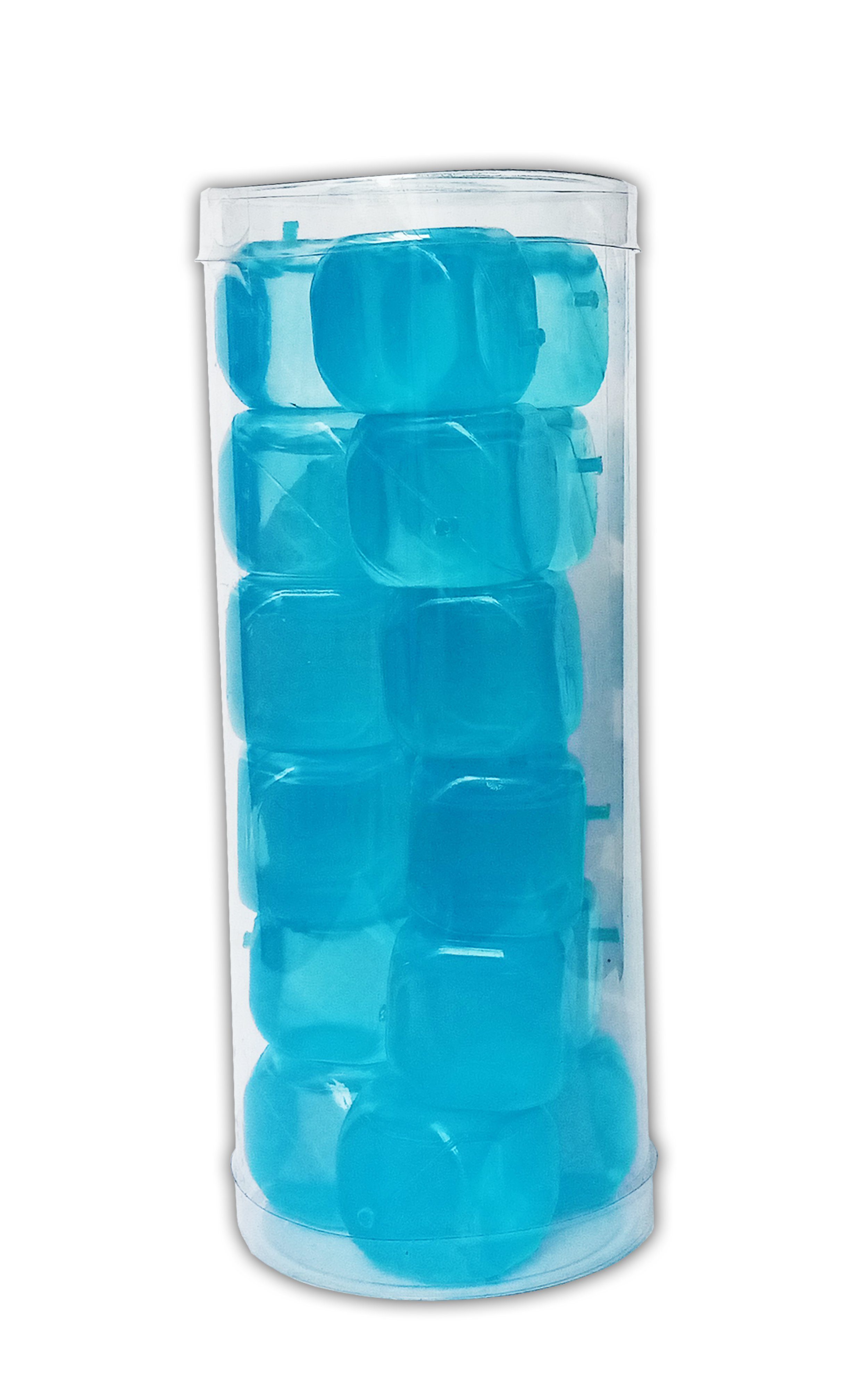 Leknes Eiswürfel-Steine 18x EISWÜRFEL Kunststoff wiederverwendbar Whisky Kühlwürfel 67 (Blau), Weinkühler Kühlsteine EIS Cube Bier Steine Würfel